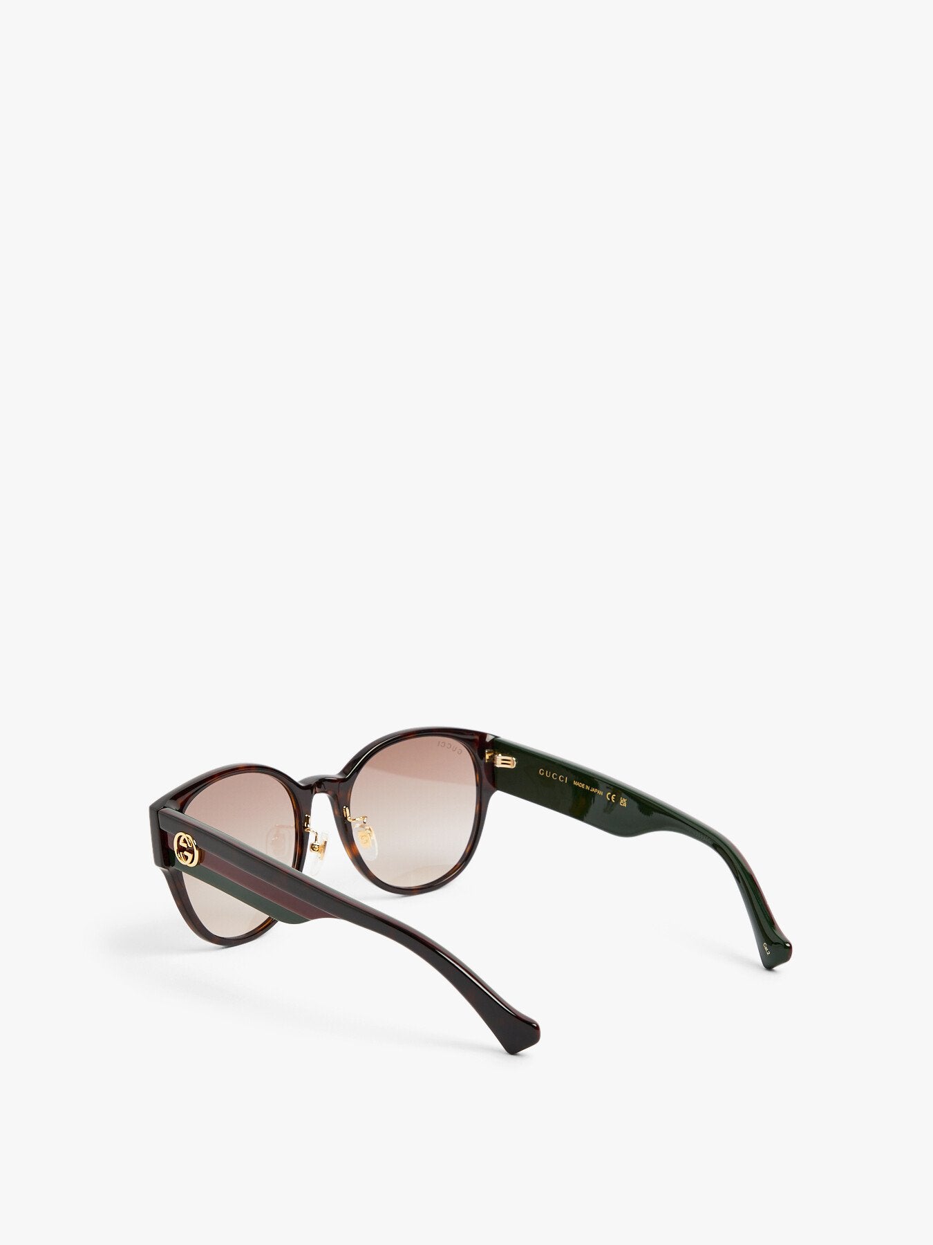 GG1304SK Gucci Stripe Recycled Acetate Round Sunglasses