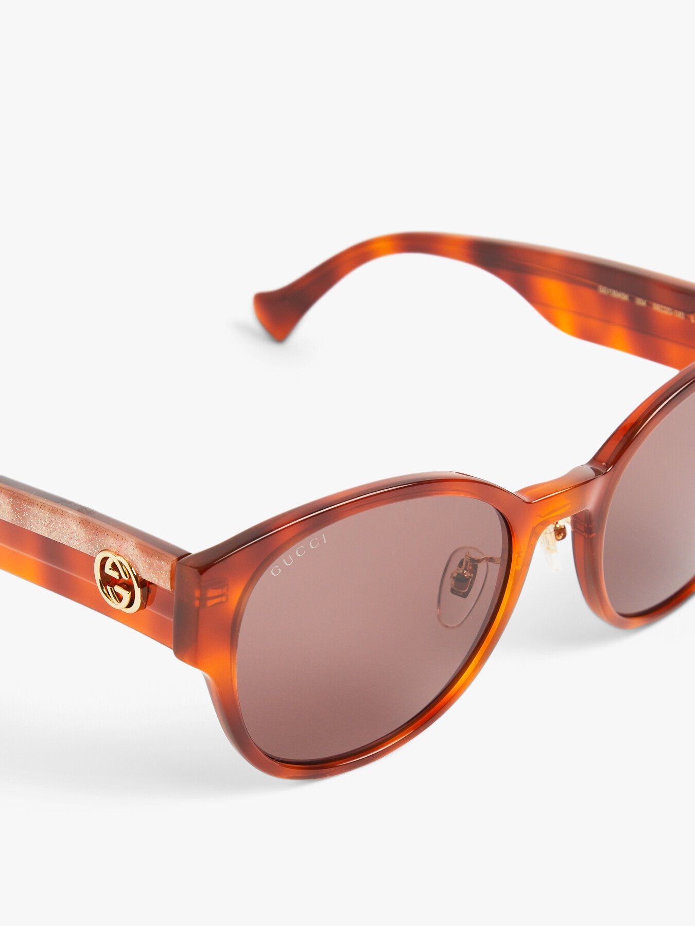 GG1304SK Gucci Stripe Recycled Acetate Round Sunglasses