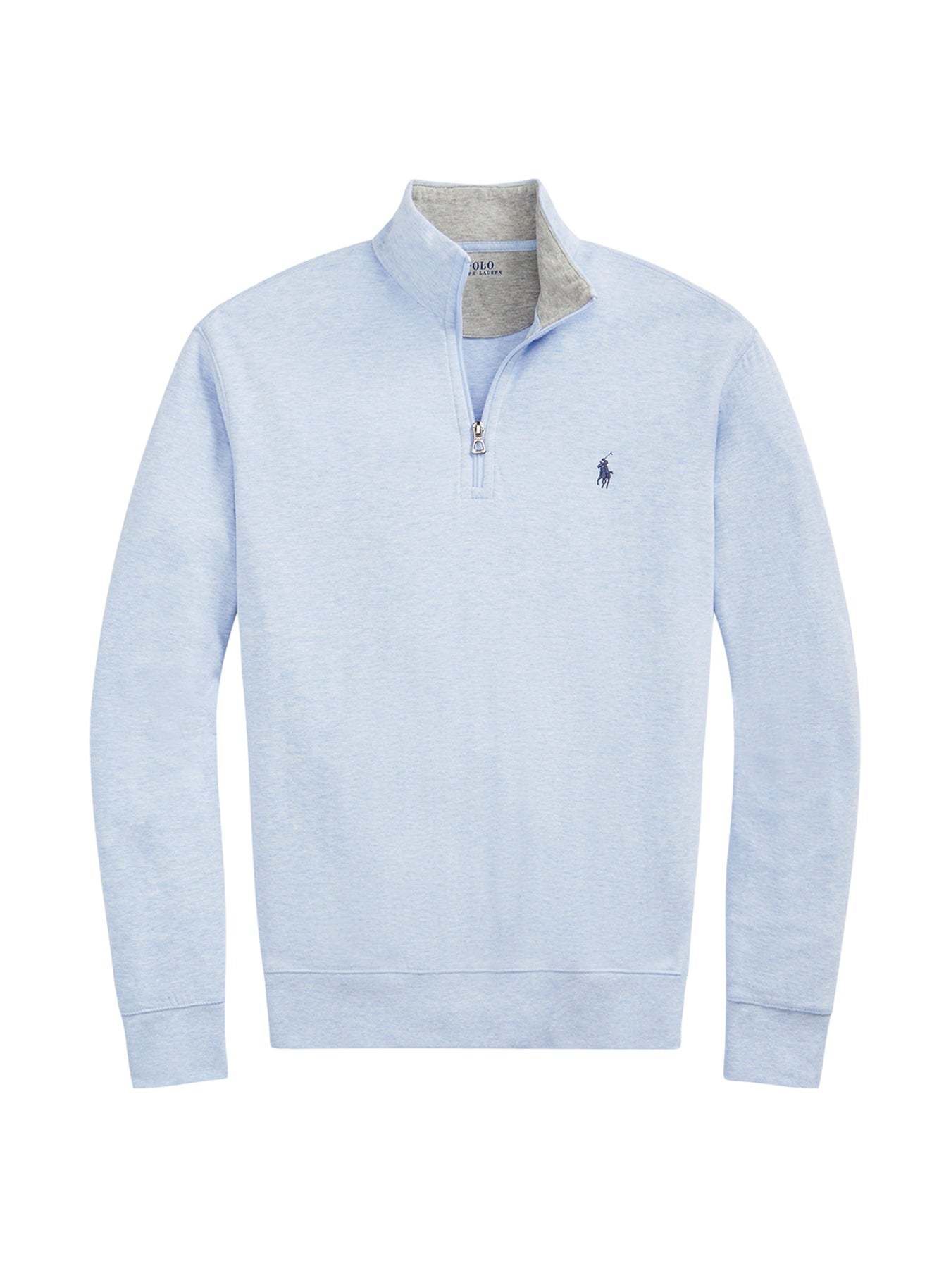 Double Knit Quarter Zip Sweatshirt Blue