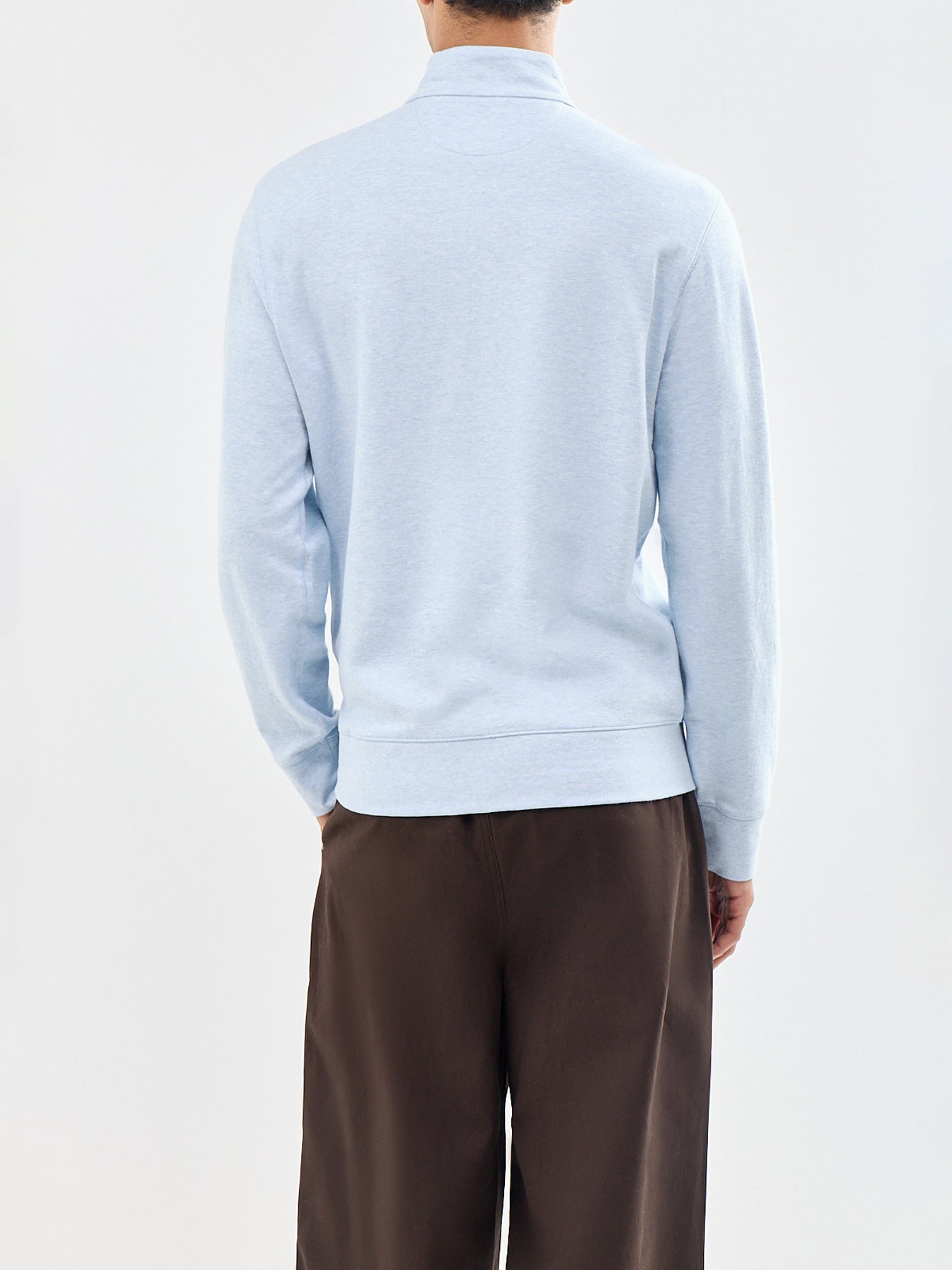 Double Knit Quarter Zip Sweatshirt Blue