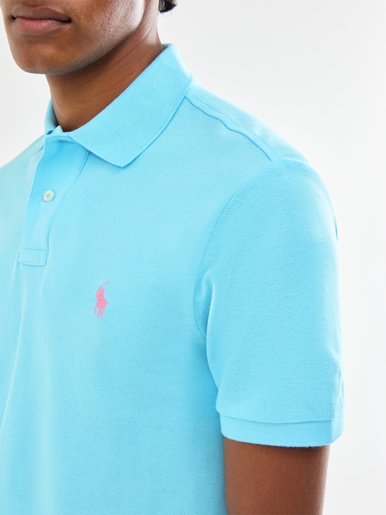 Slim Fit Polo Top French Turquoise