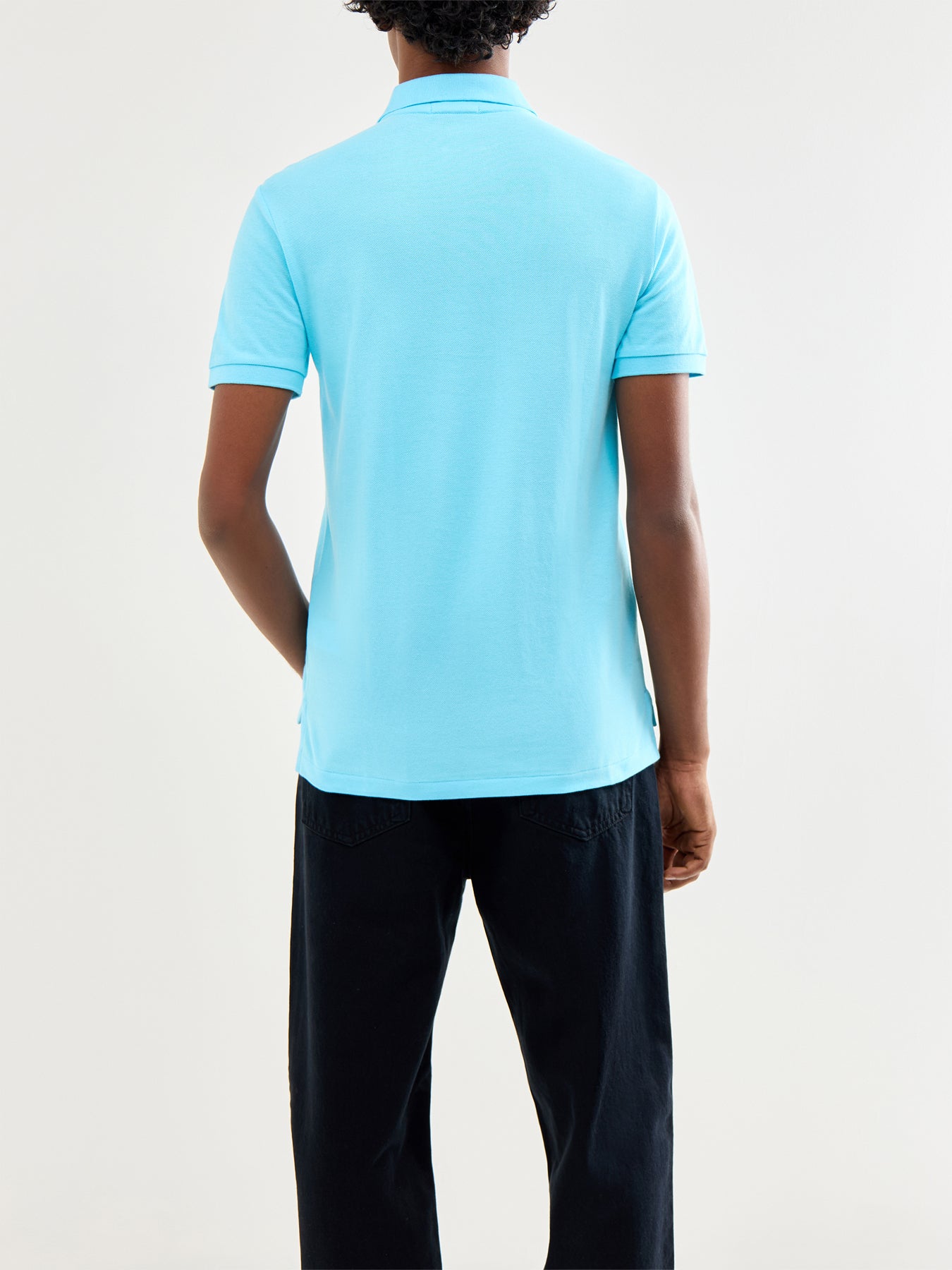 Slim Fit Polo Top French Turquoise