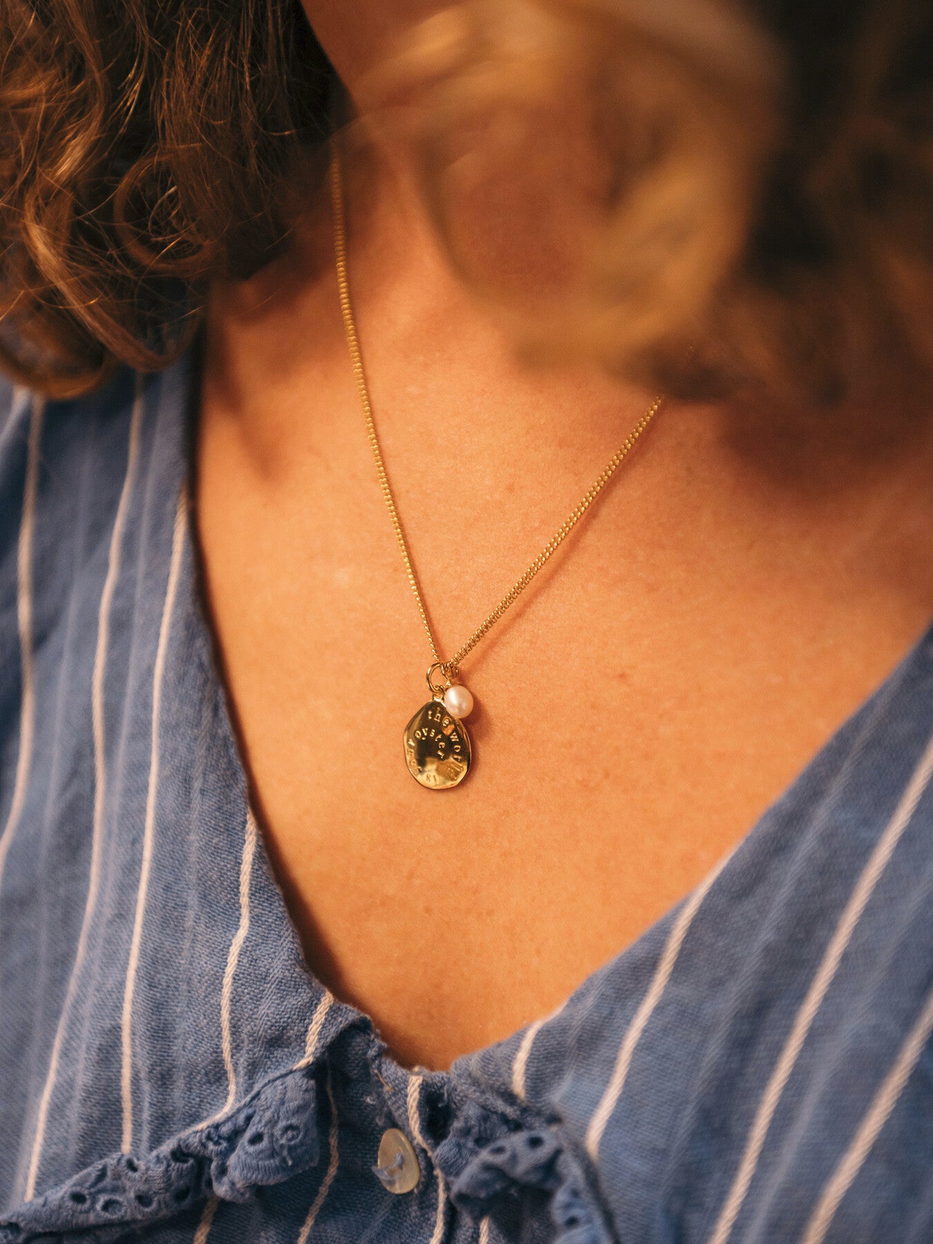 World is Your Oyster Micro Necklace