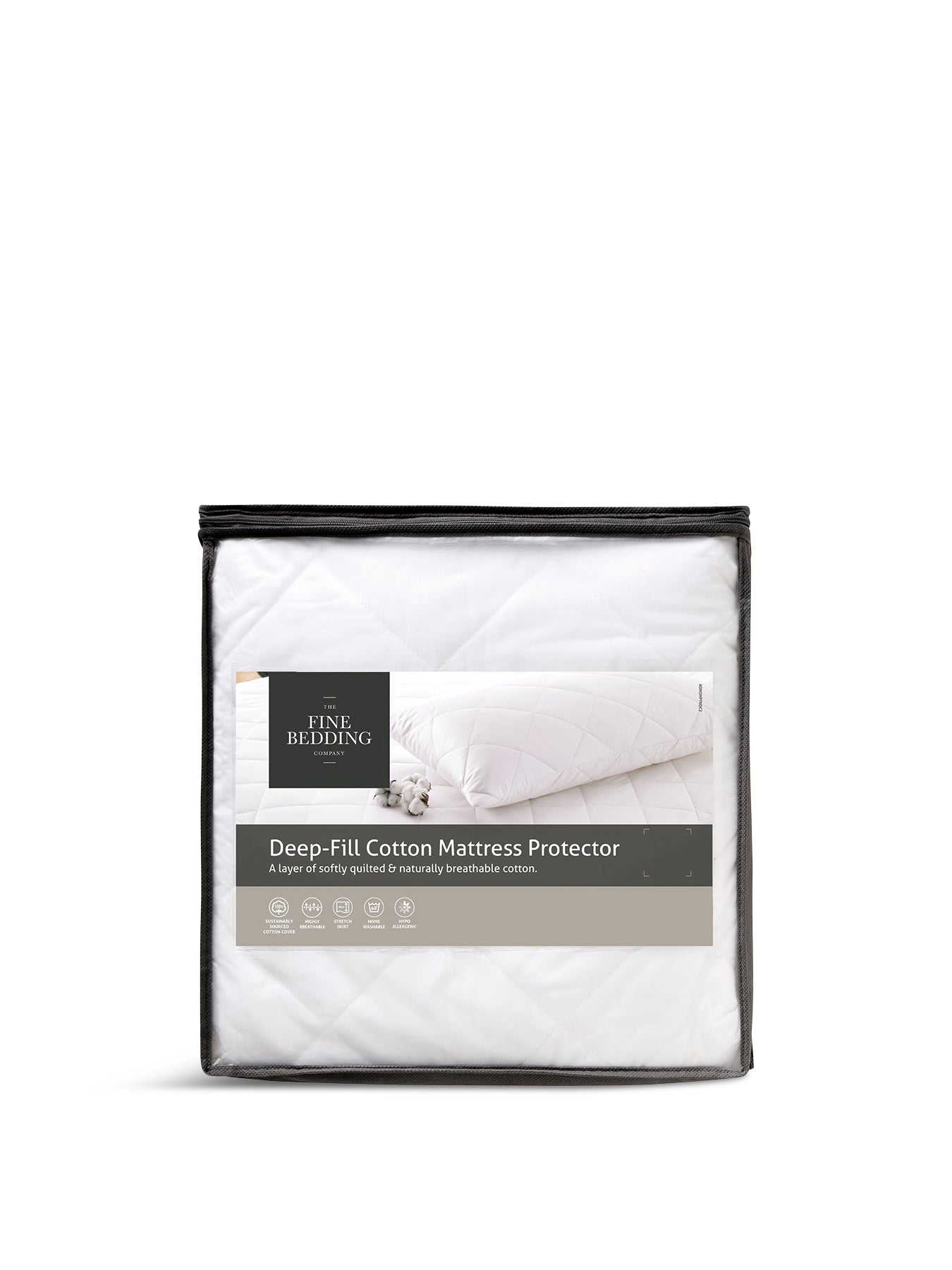 Deep-Fill Cotton Mattress Protector Superking