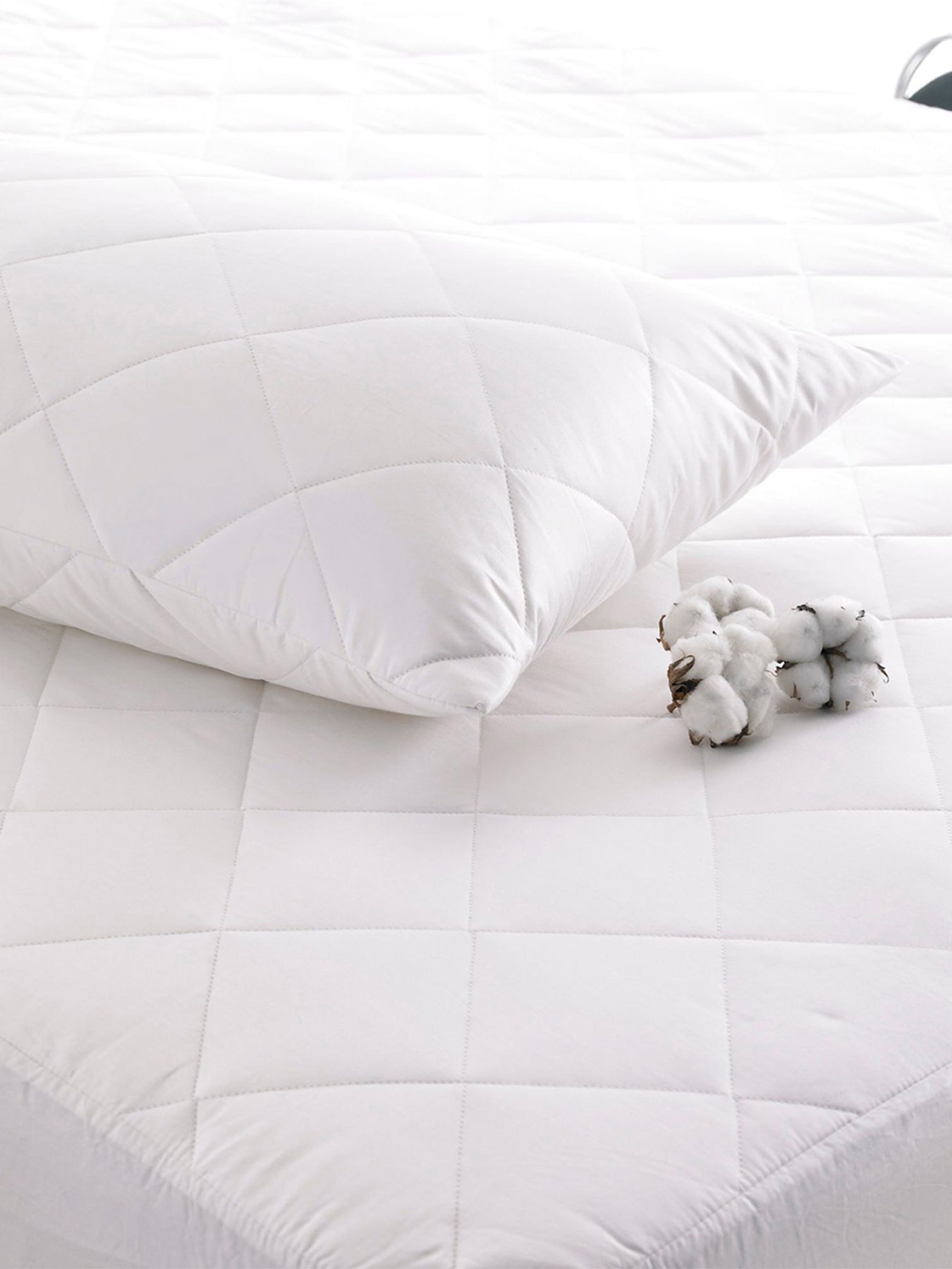 Deep-Fill Cotton Mattress Protector Superking