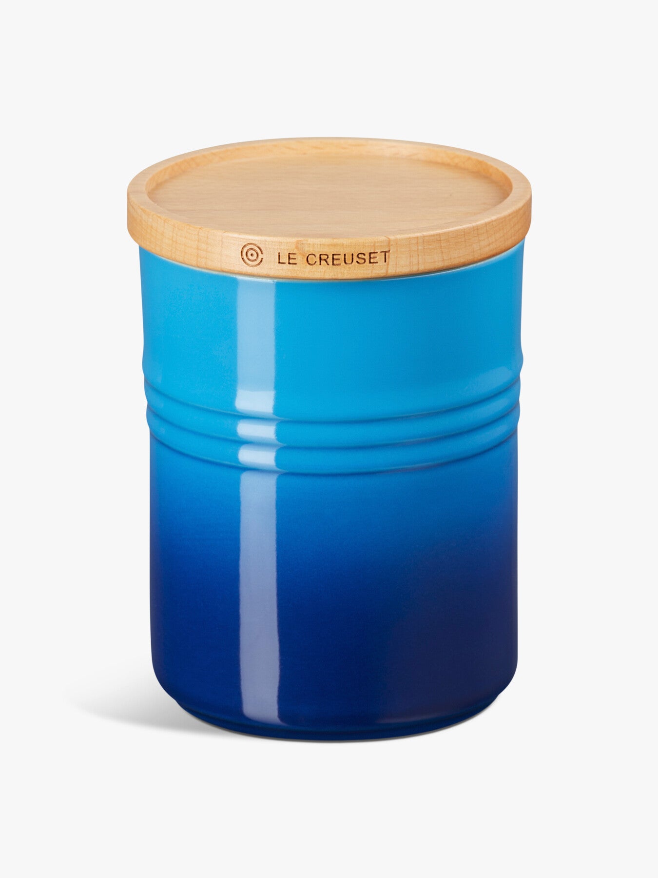 Stoneware Medium Storage Jar with Wooden Lid