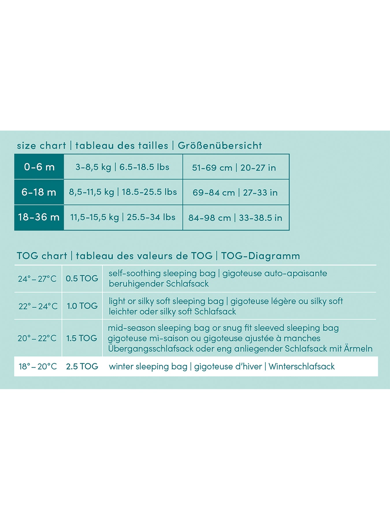 Sleeping bag 1.0 TOG Keep rising 6-18 months