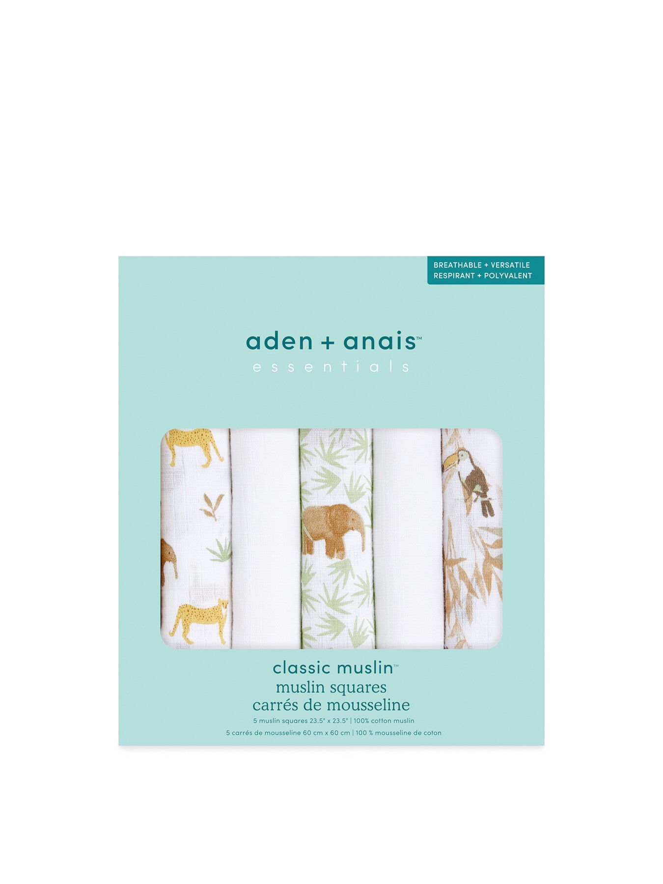 Essentials Cotton Muslin Squares 5-Pack