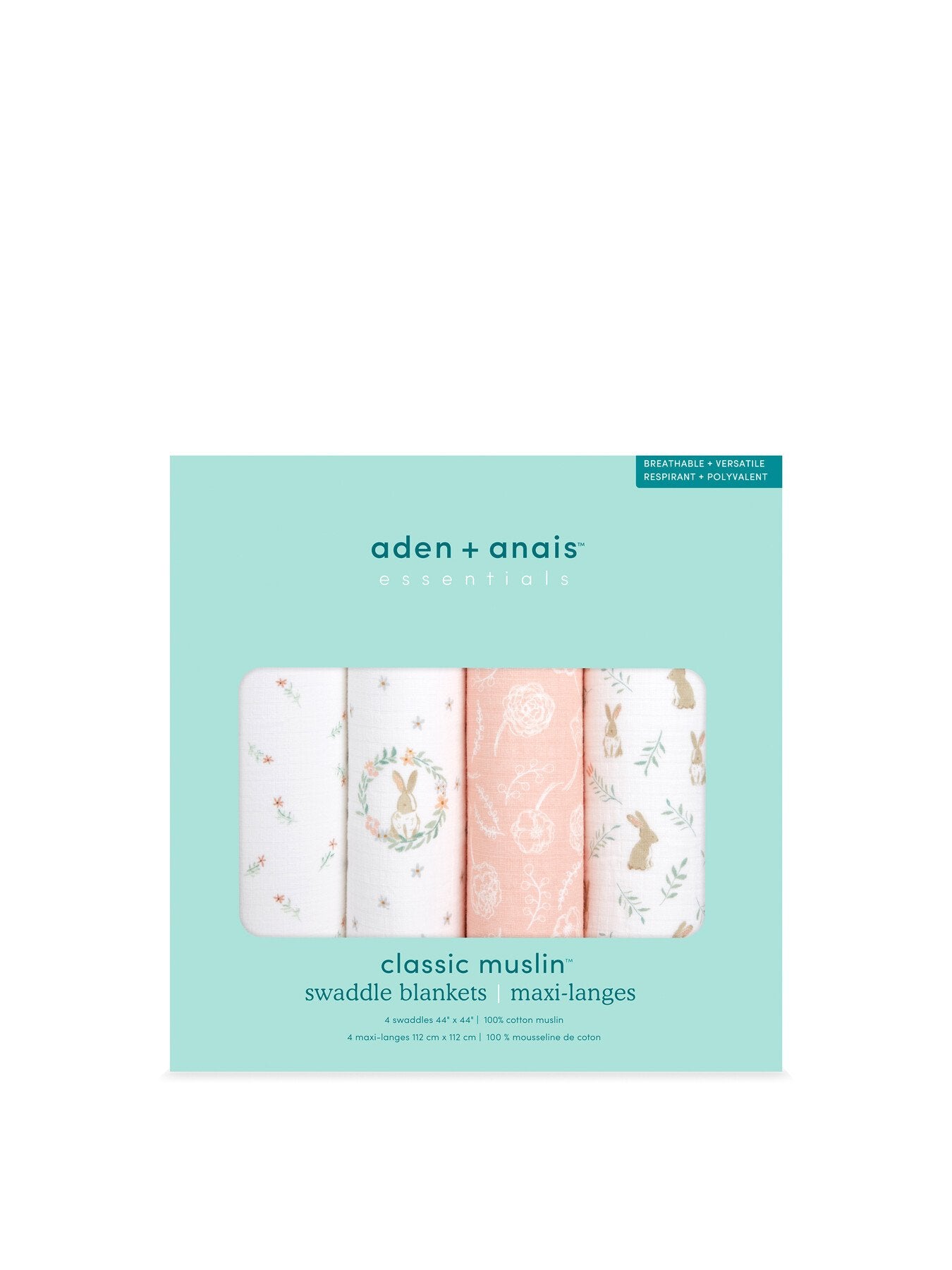 Essentials Cotton Muslin Swaddles 4-Pack