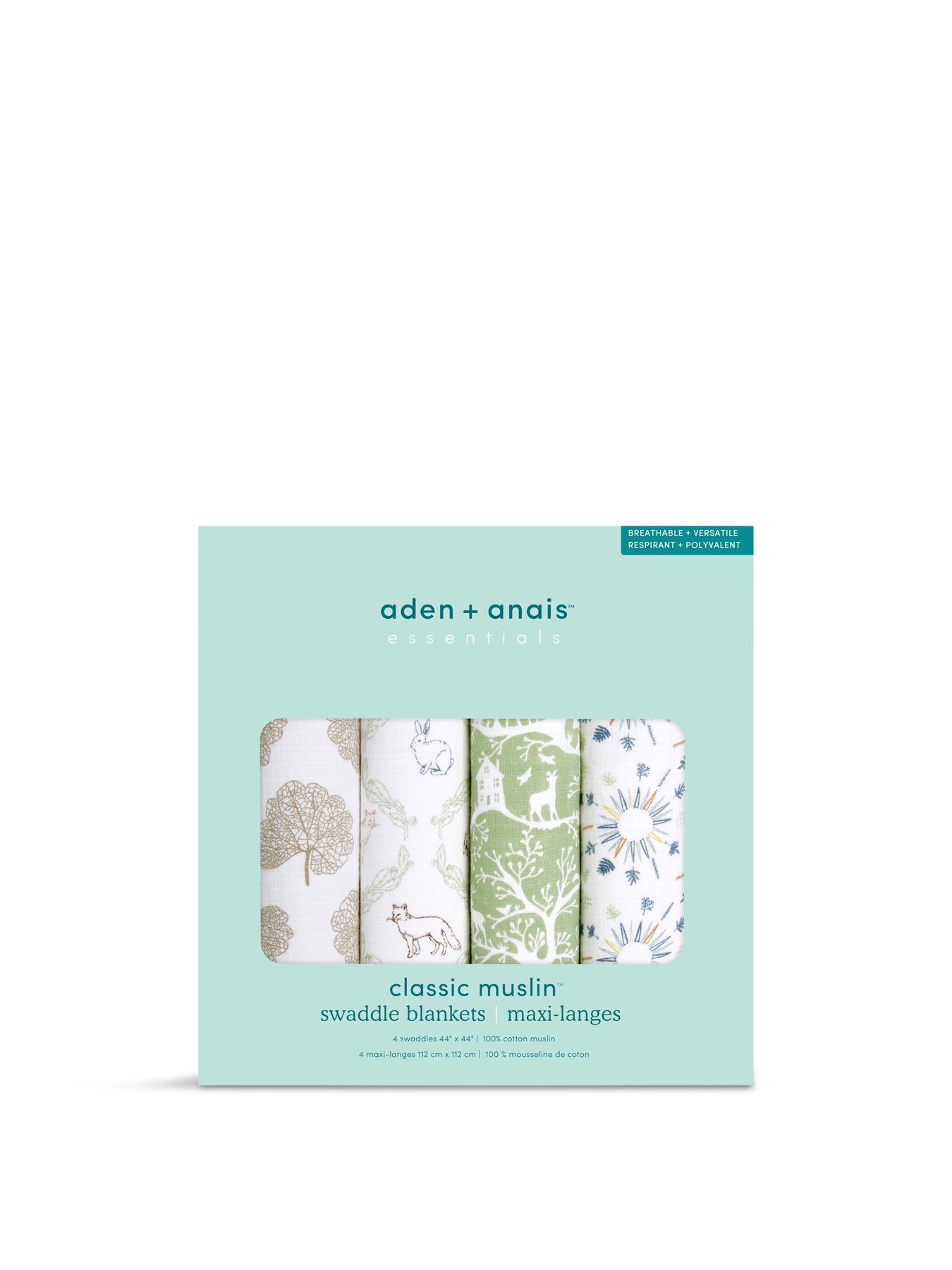 Essentials Cotton Muslin Swaddles 4-Pack