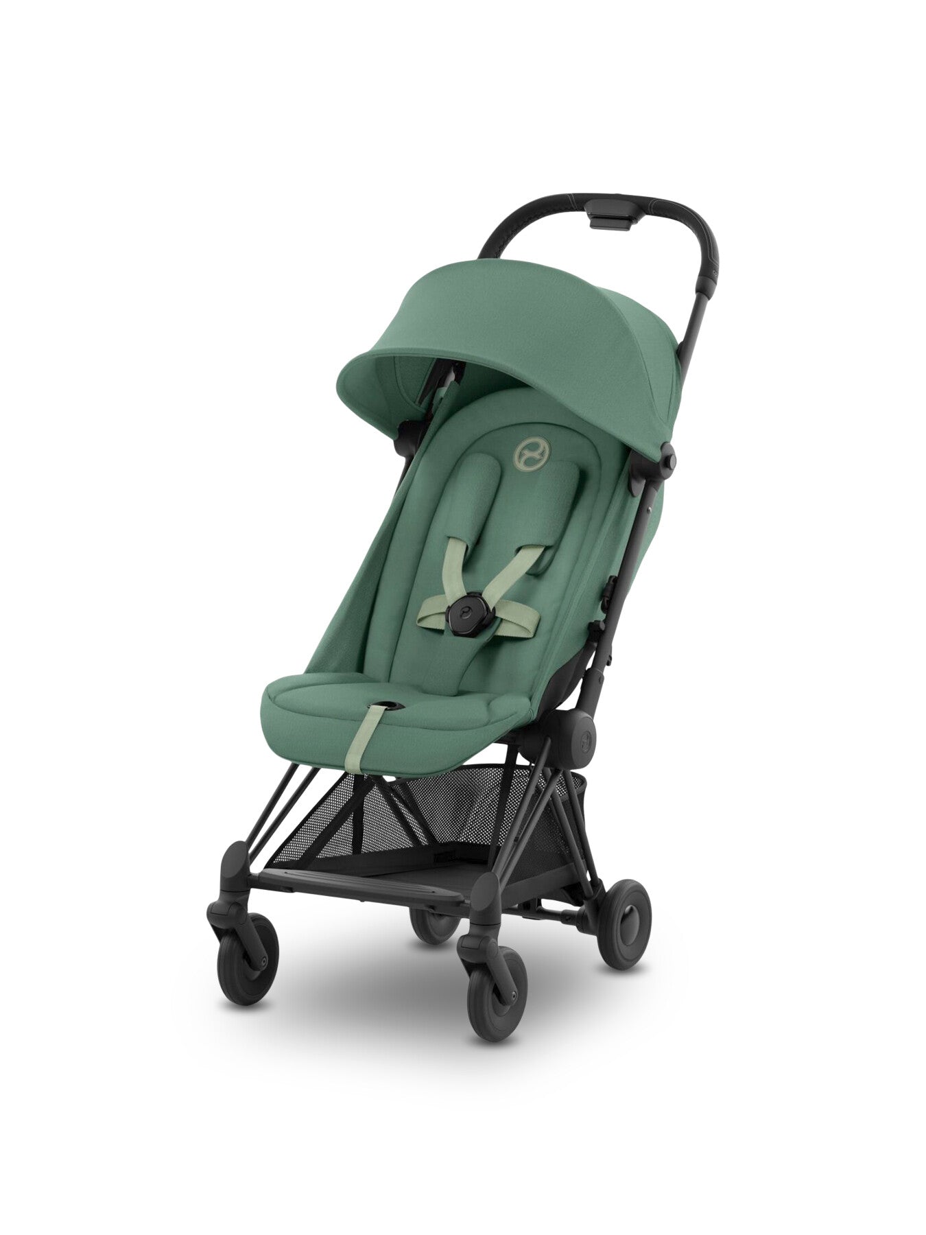 Cybex Coya Compact Stroller - Matt Black Frame Leaf Green