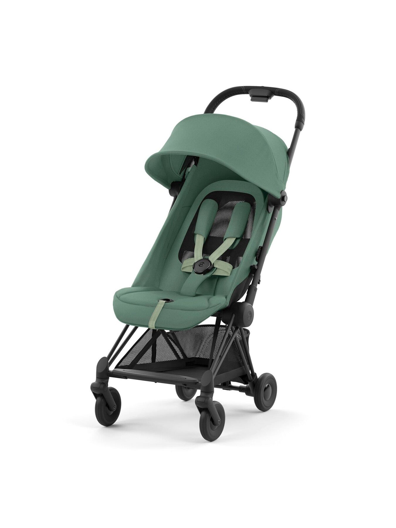Cybex Coya Compact Stroller - Matt Black Frame Leaf Green