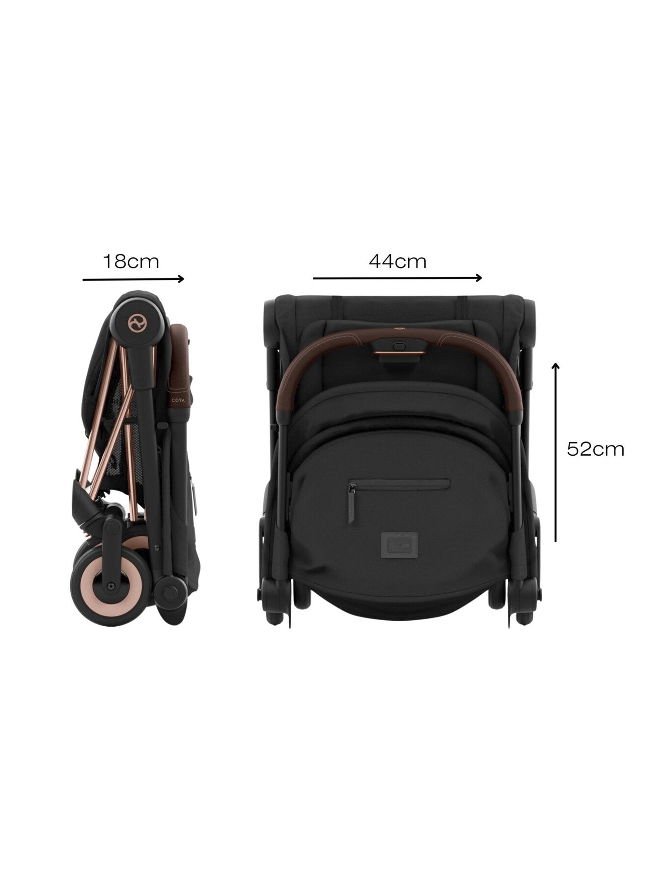 Cybex Coya Compact Stroller - Matt Black Frame Leaf Green