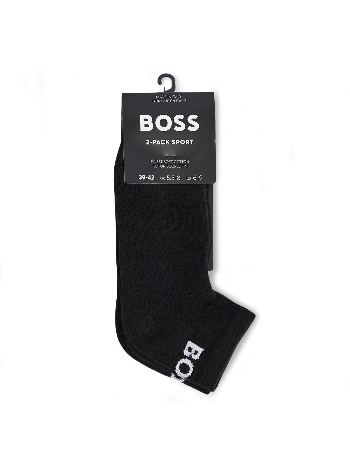 Quarter Length Sport Socks 2 Pack Black