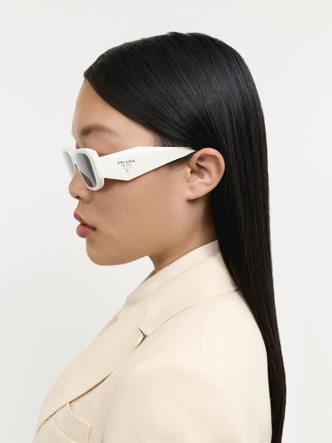 PR 17WS Slim Acetate Geometric Arm Sunglasses