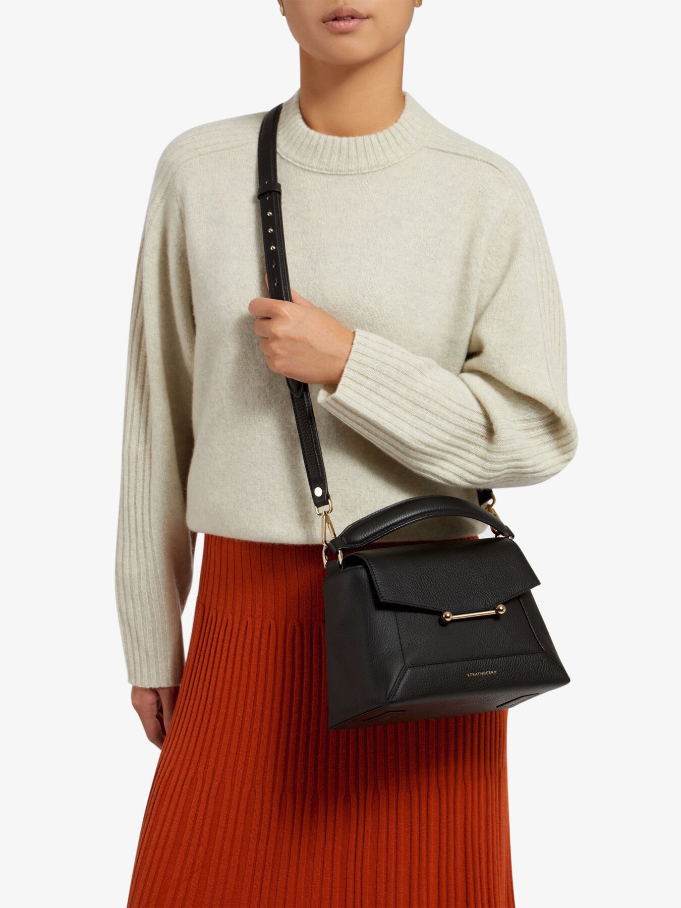 MOSAIC TOP HANDLE - W GRAIN LEATHER