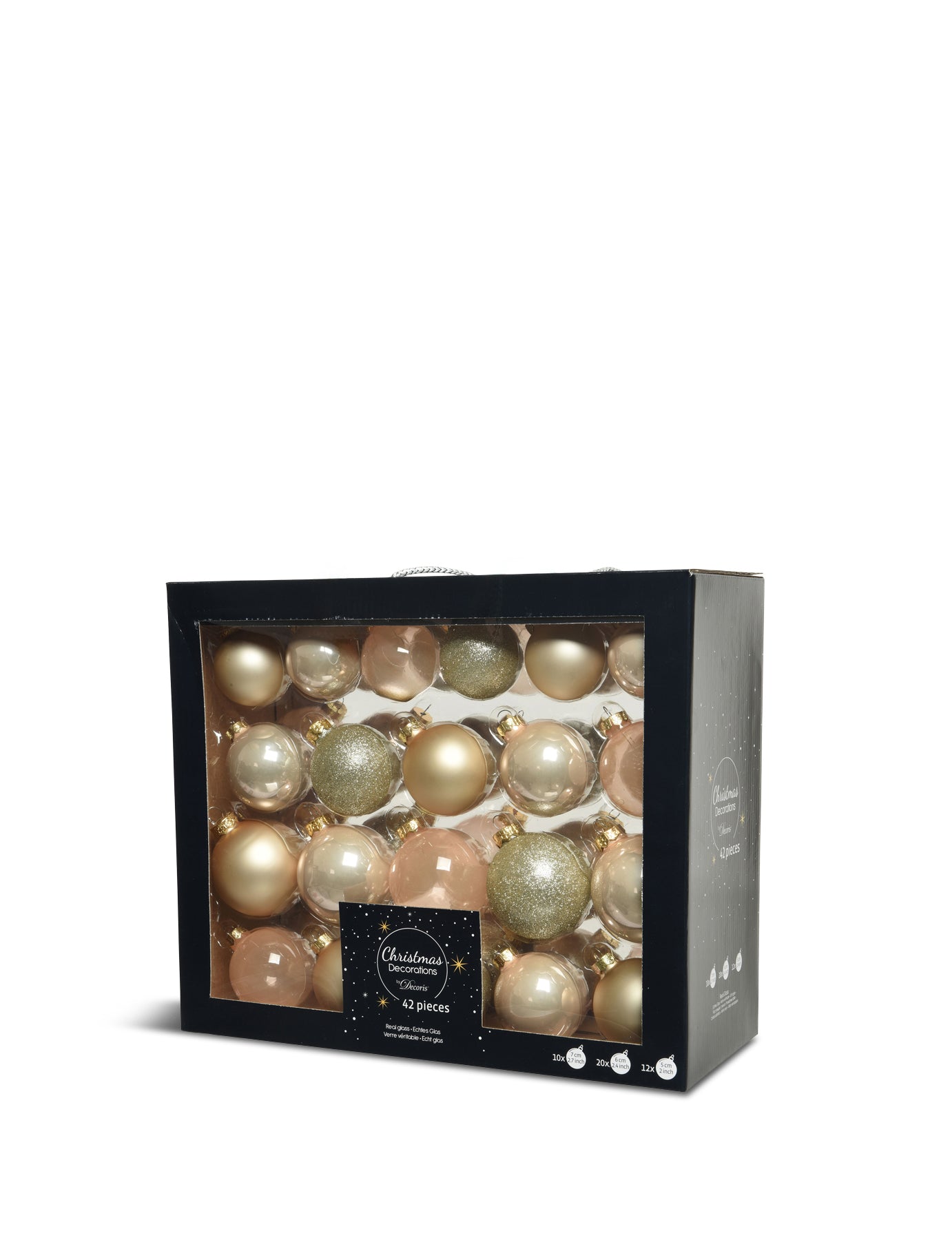 Pearl Durable Mixed Finish Baubles Pack of 42