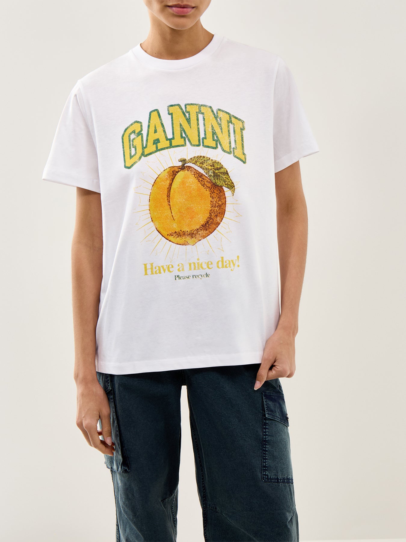 Basic Jersey Peach Relaxed T-shirt Bright White