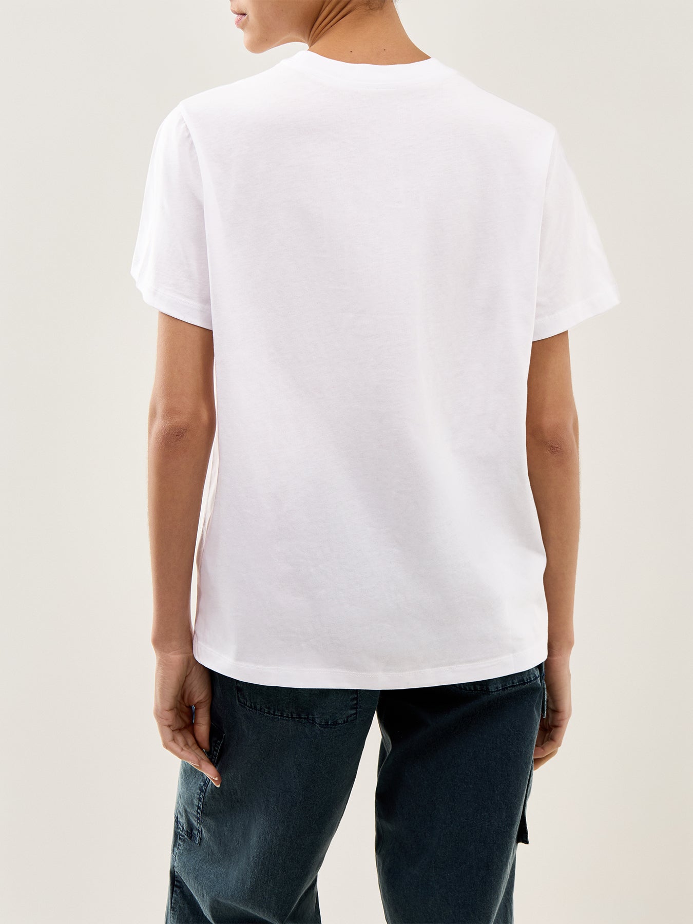 Basic Jersey Peach Relaxed T-shirt Bright White