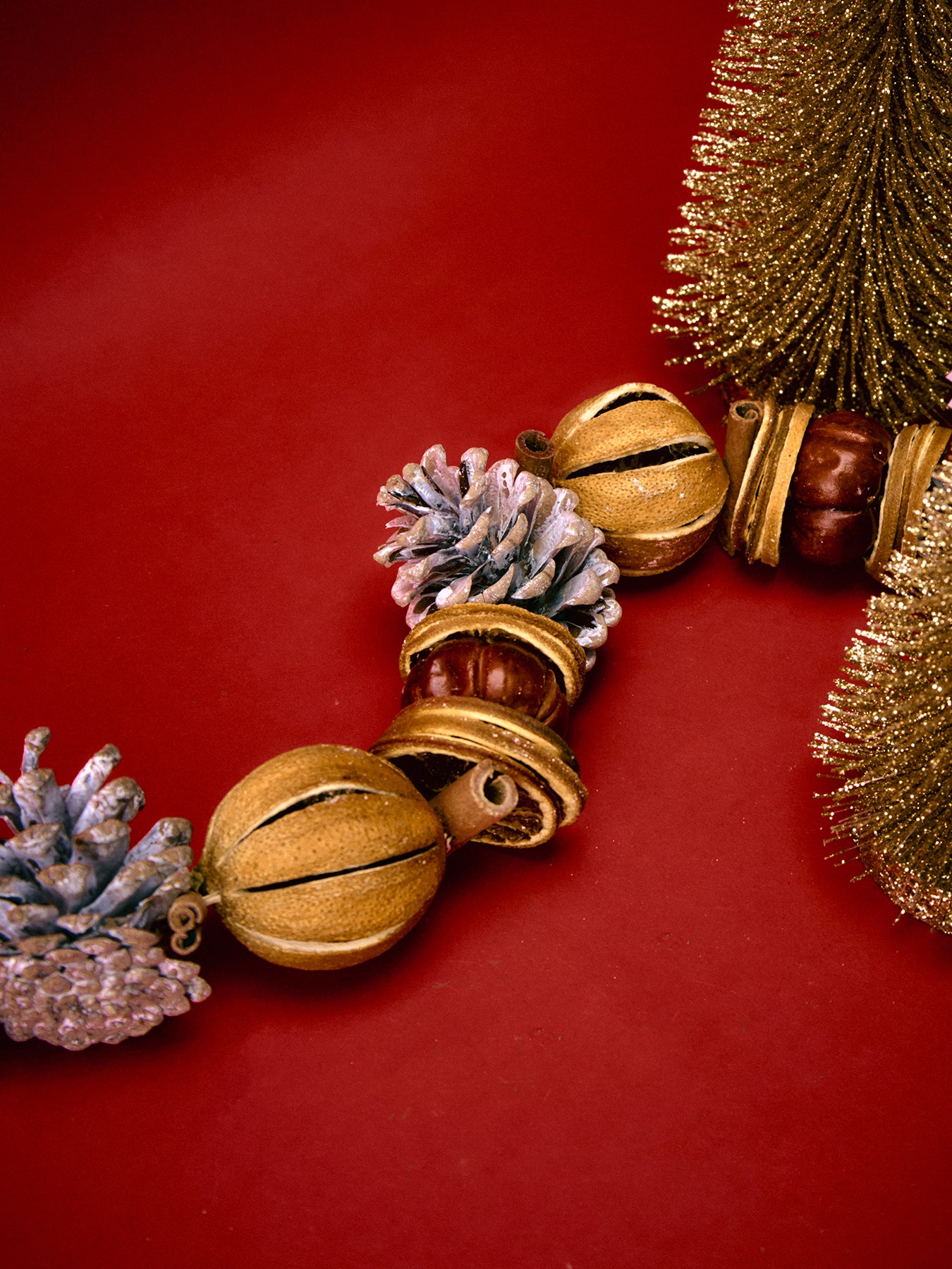 Orange Winter Garland Ornament 40cm