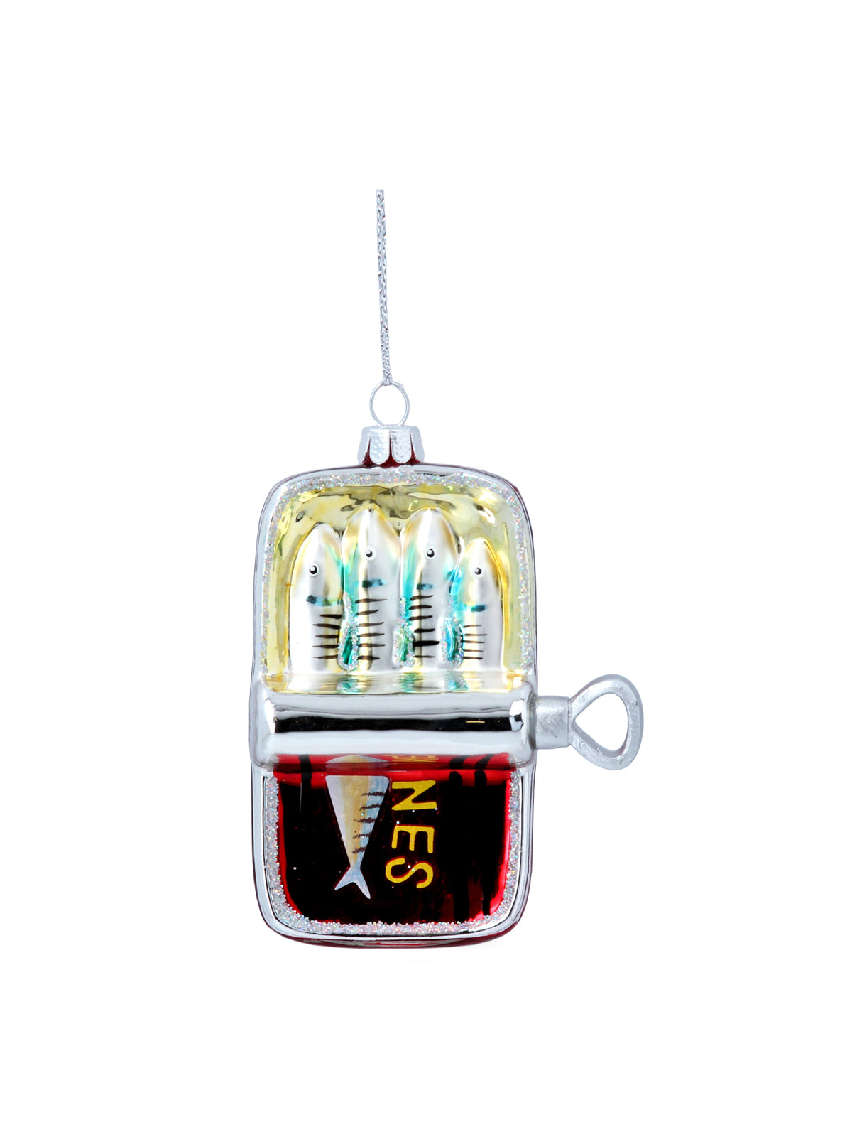 Tin of Sardines Glass Hanging Christmas Decoration