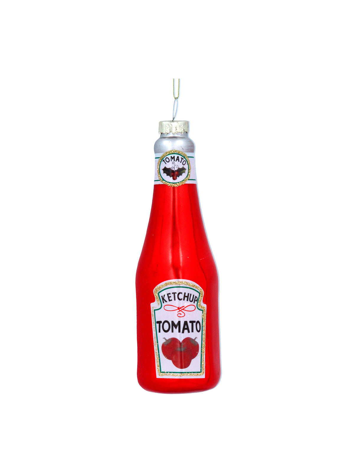 Bottle of Ketchup Glass Hanging Christmas Decoration