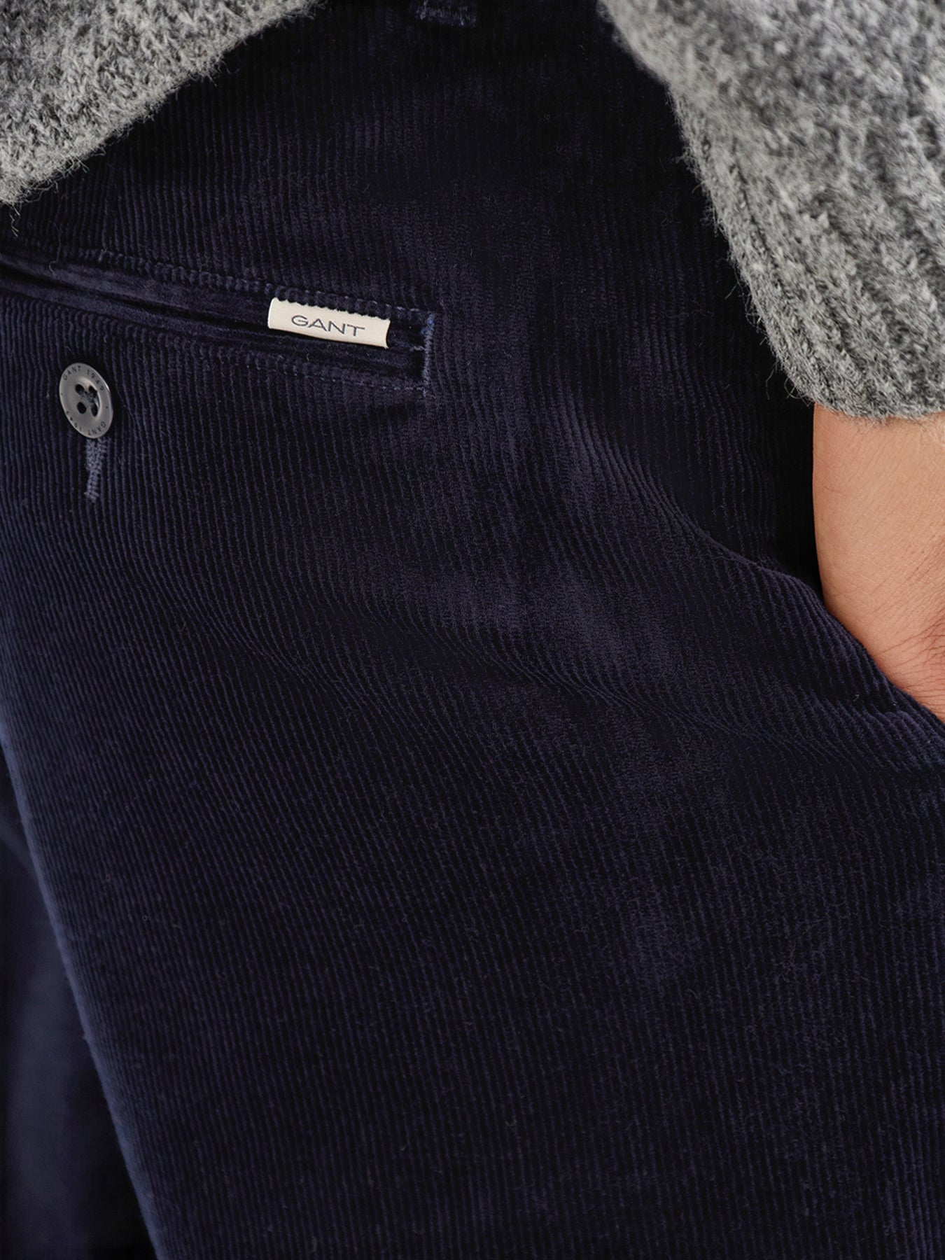 Regular Cord Cotton Chinos Blue
