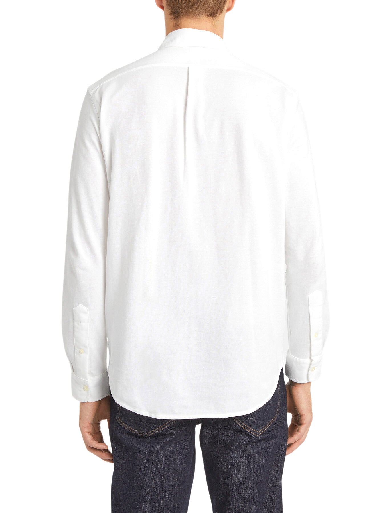 Geometric Oxford Mesh Long Sleeve Shirt