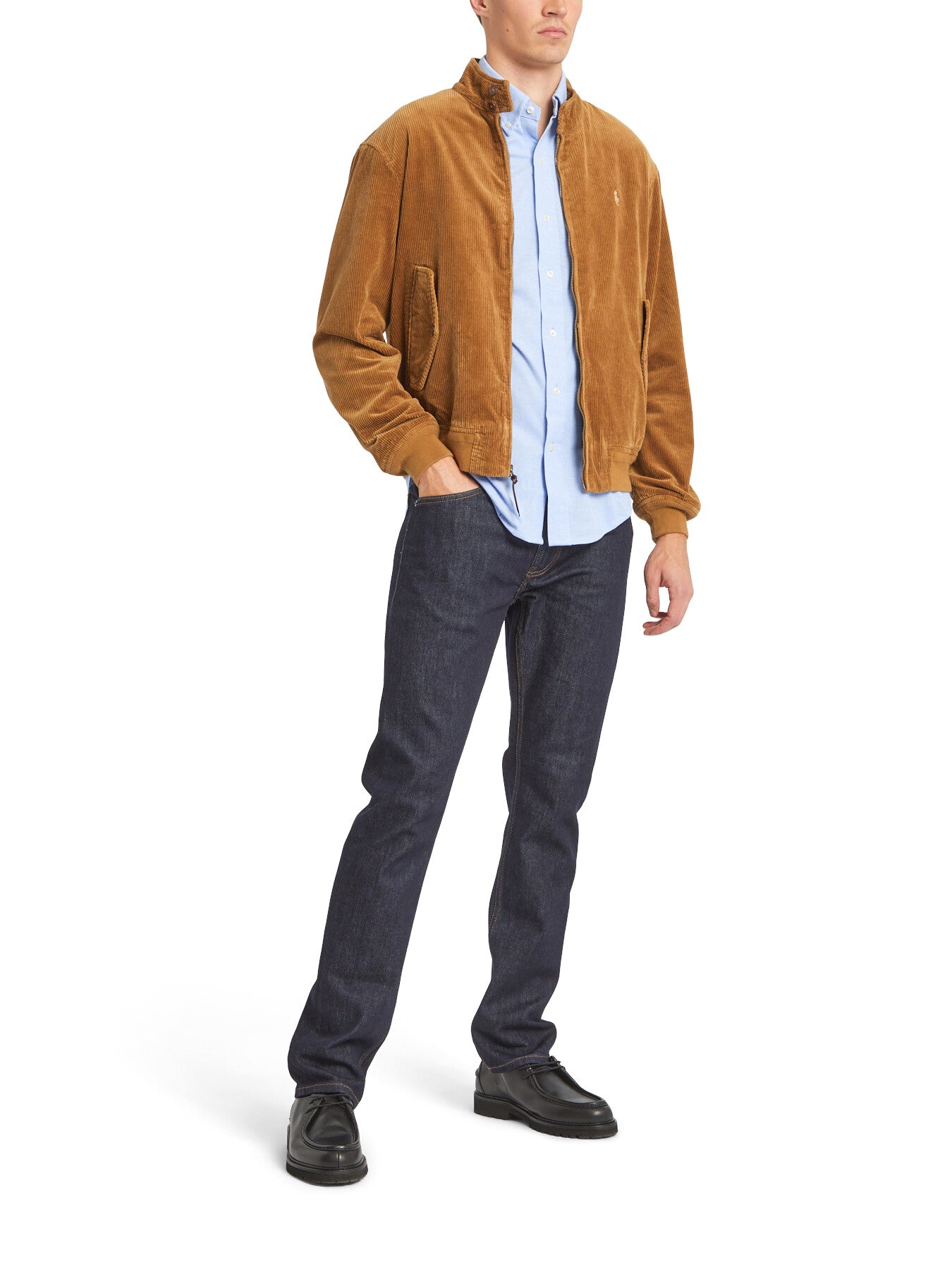 Geometric Oxford Mesh Long Sleeve Shirt