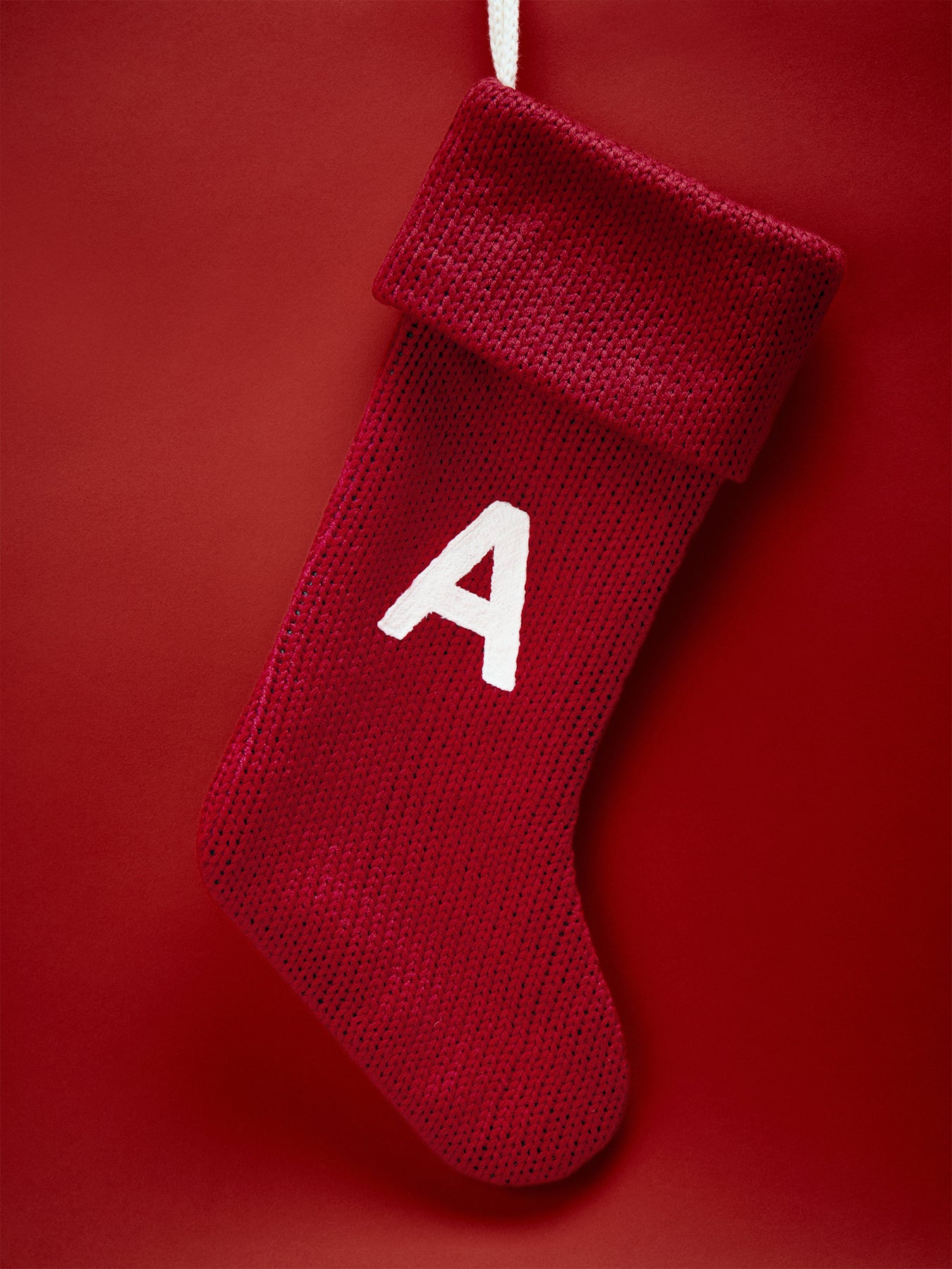Alphabet Velvet Christmas Stocking A