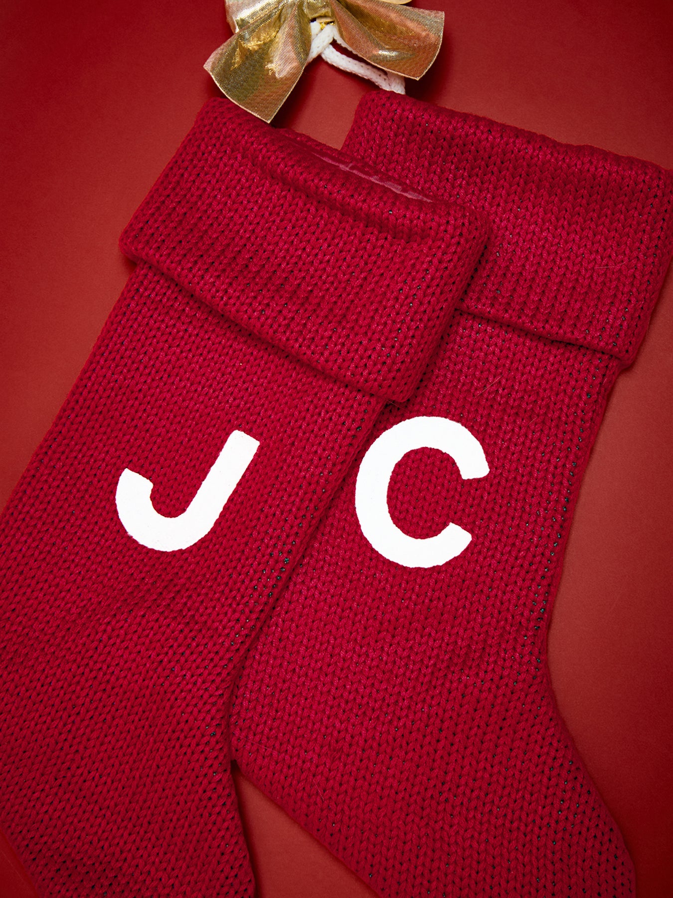 Alphabet Velvet Christmas Stocking C