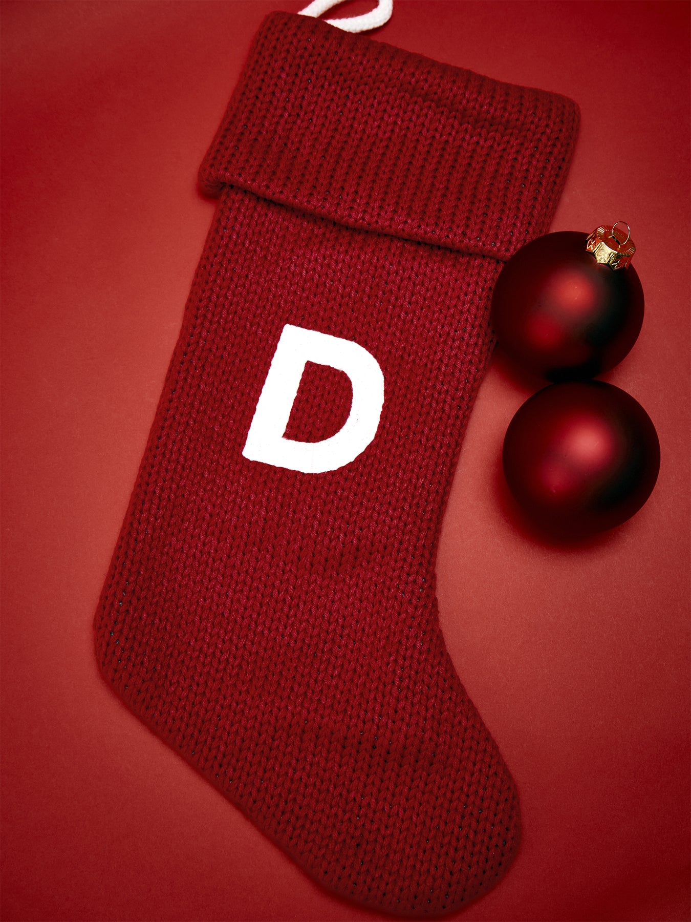 Alphabet Velvet Christmas Stocking D