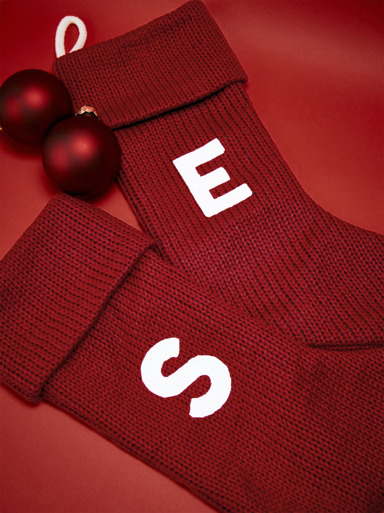 Alphabet Velvet Christmas Stocking E