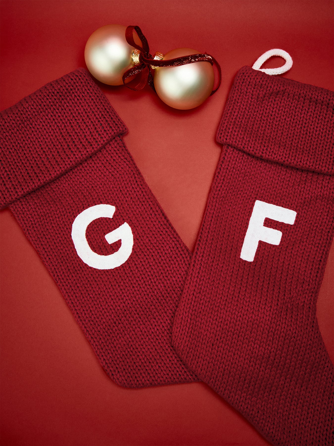 Alphabet Velvet Christmas Stocking F