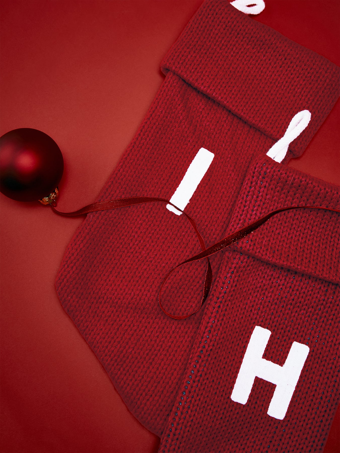 Alphabet Velvet Christmas Stocking I