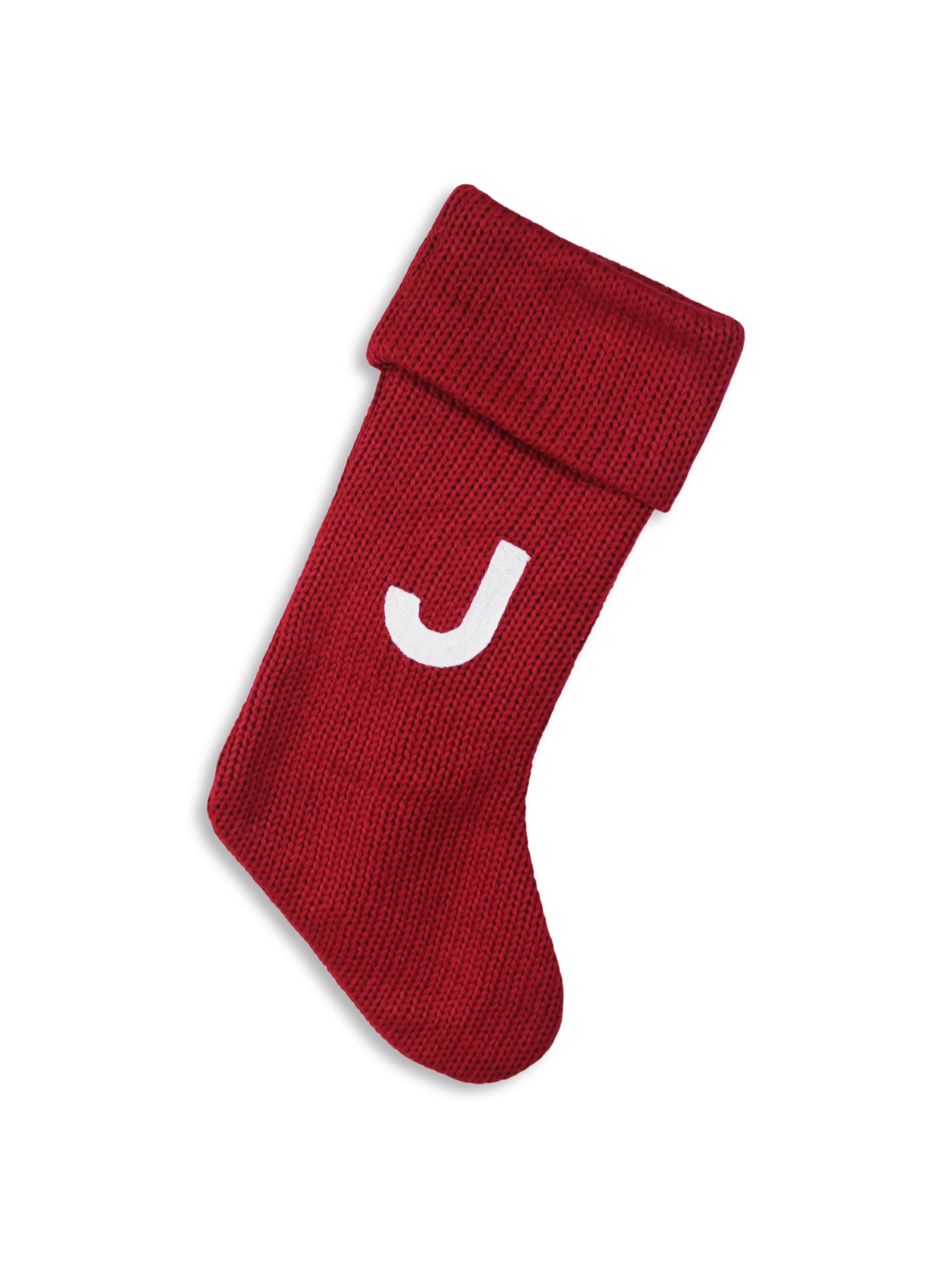 Alphabet Velvet Christmas Stocking J