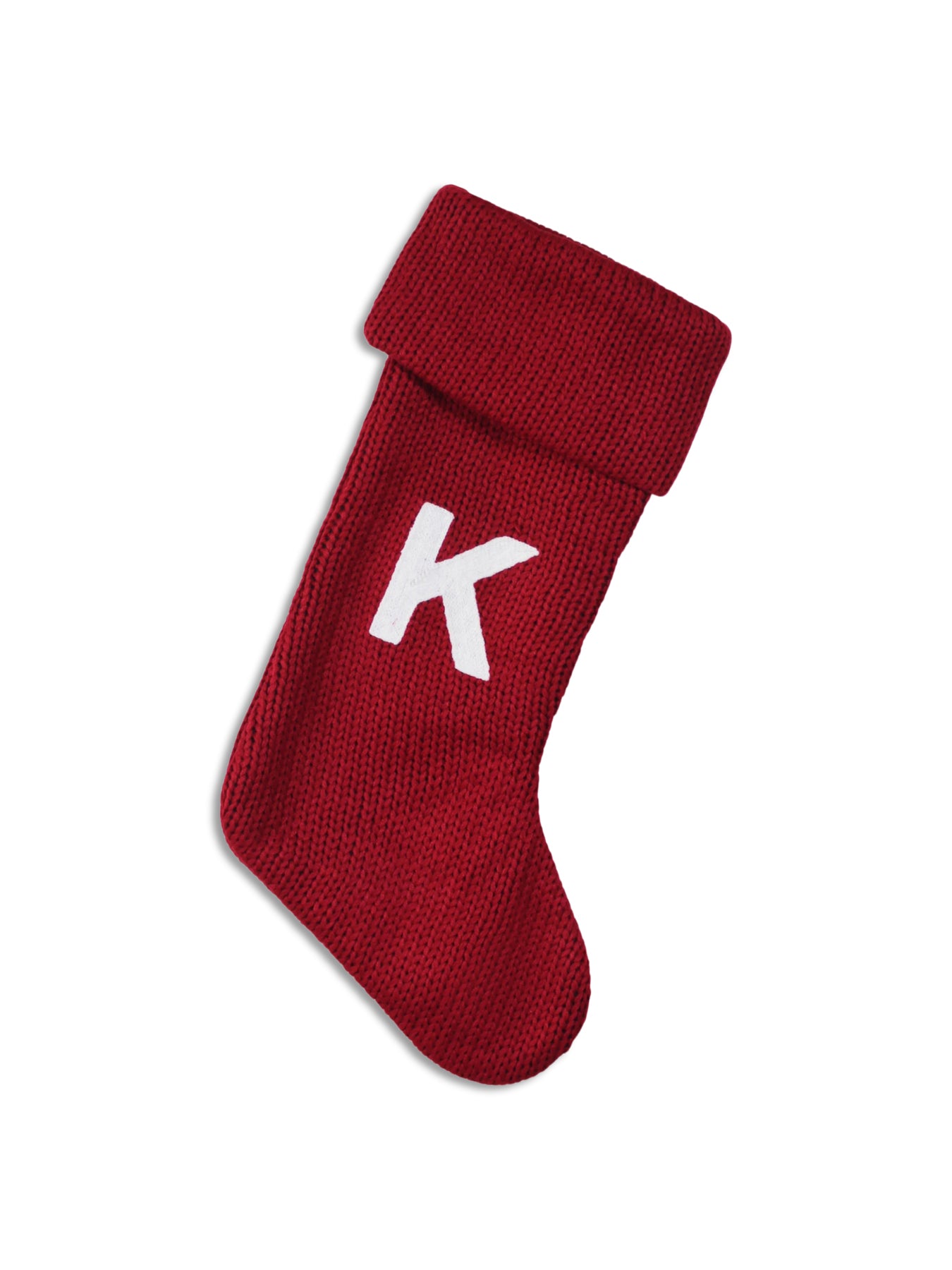Alphabet Velvet Christmas Stocking K