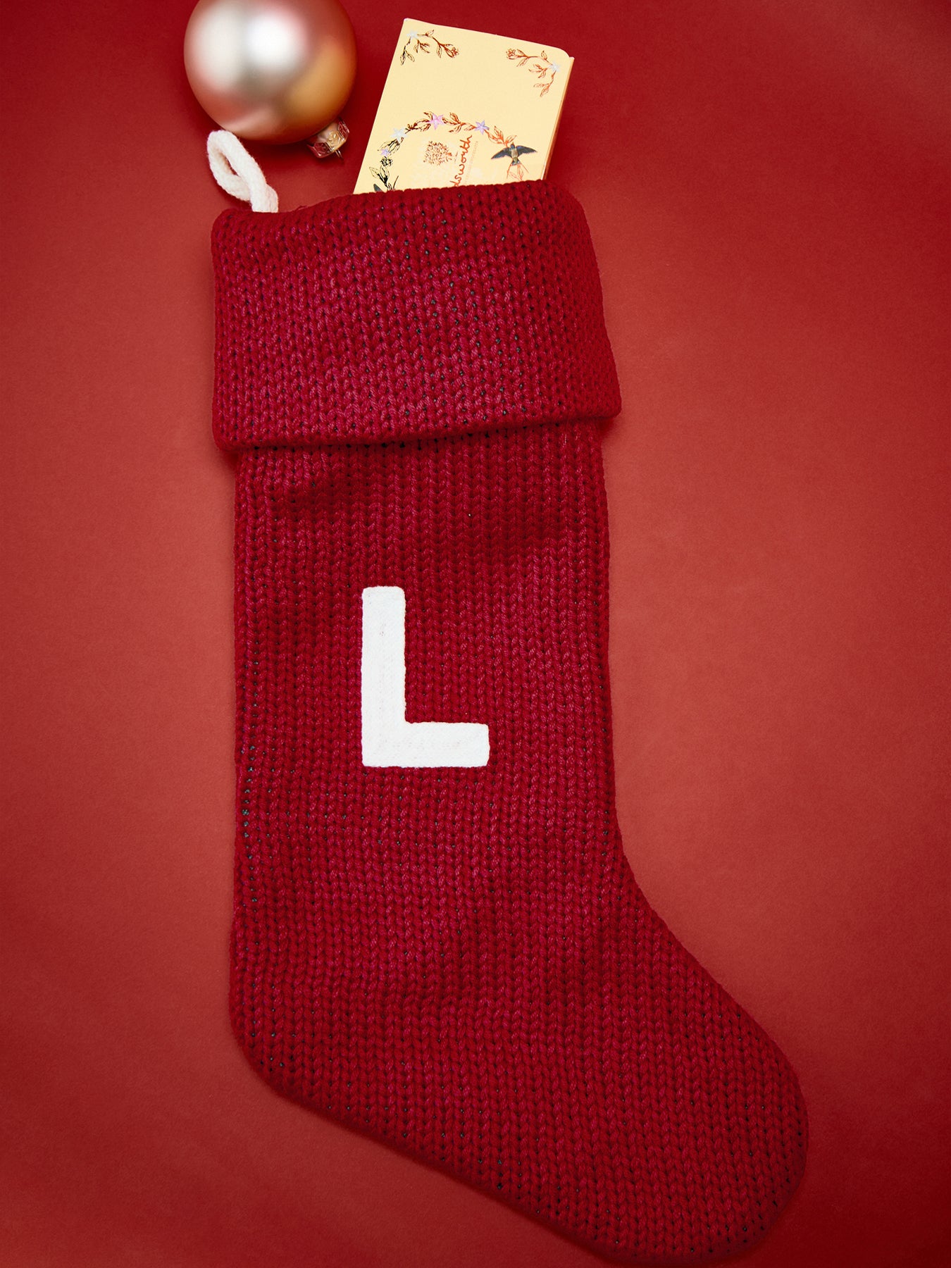 Alphabet Velvet Christmas Stocking L