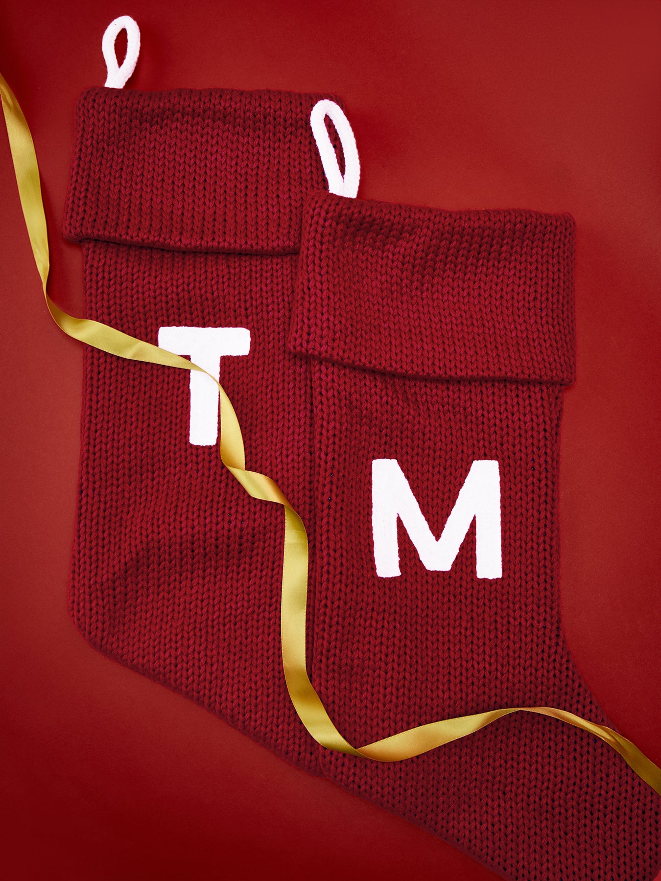 Alphabet Velvet Christmas Stocking M