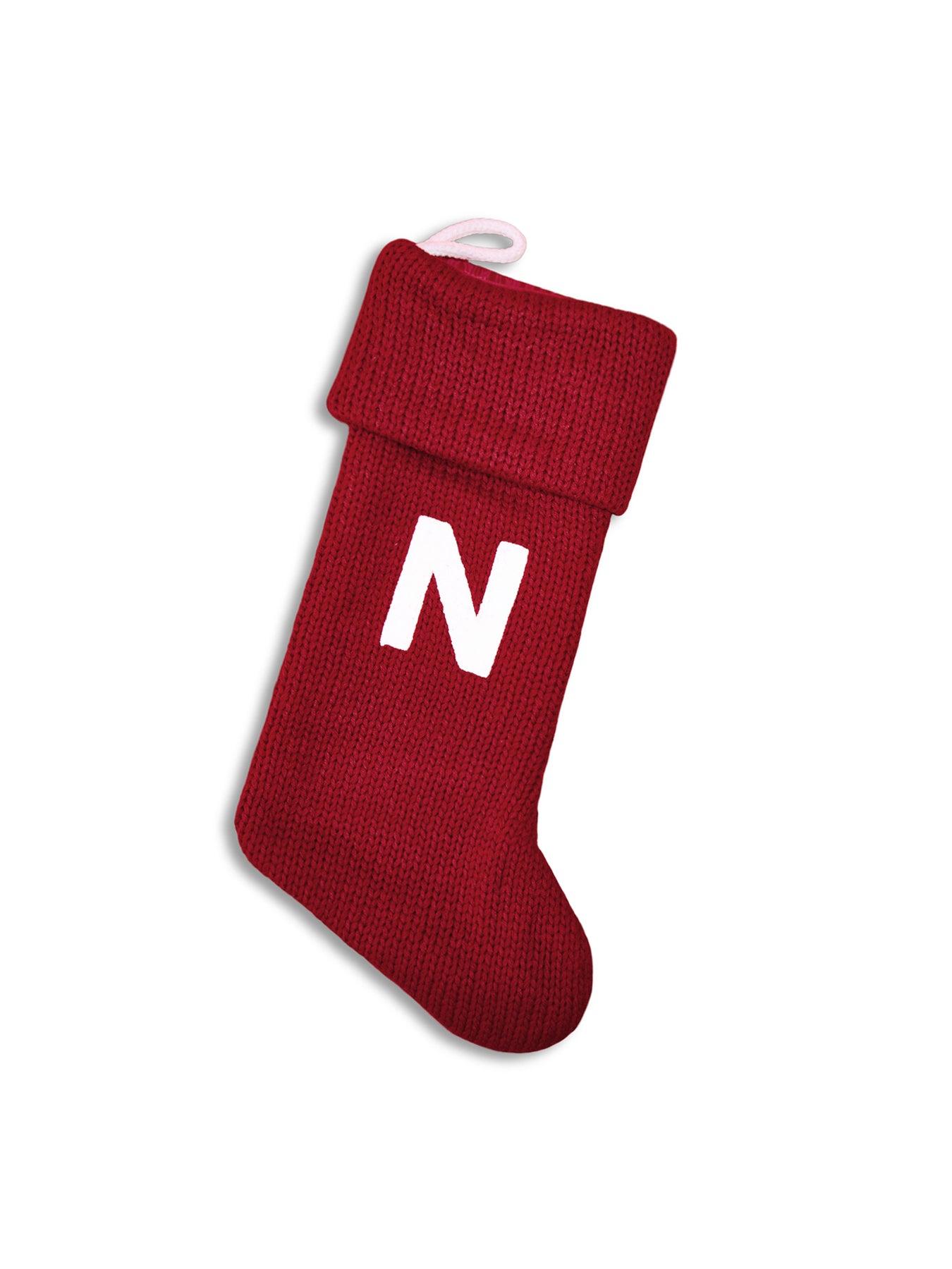 Alphabet Velvet Christmas Stocking N
