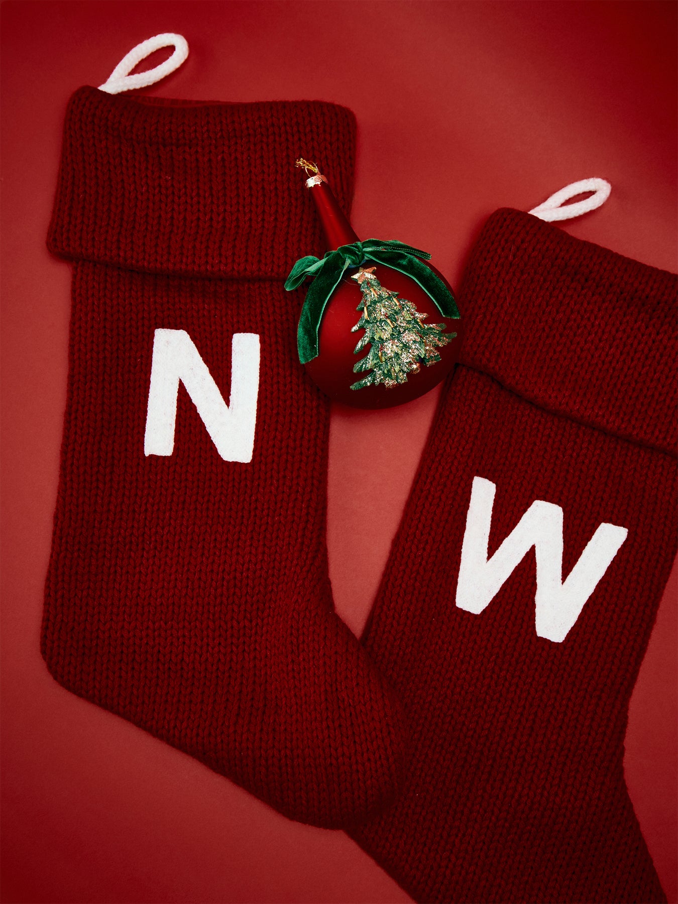 Alphabet Velvet Christmas Stocking N