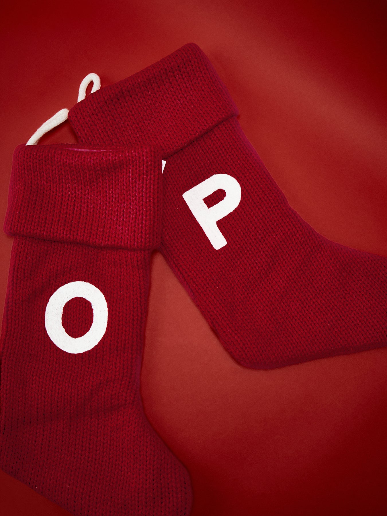 Alphabet Velvet Christmas Stocking O