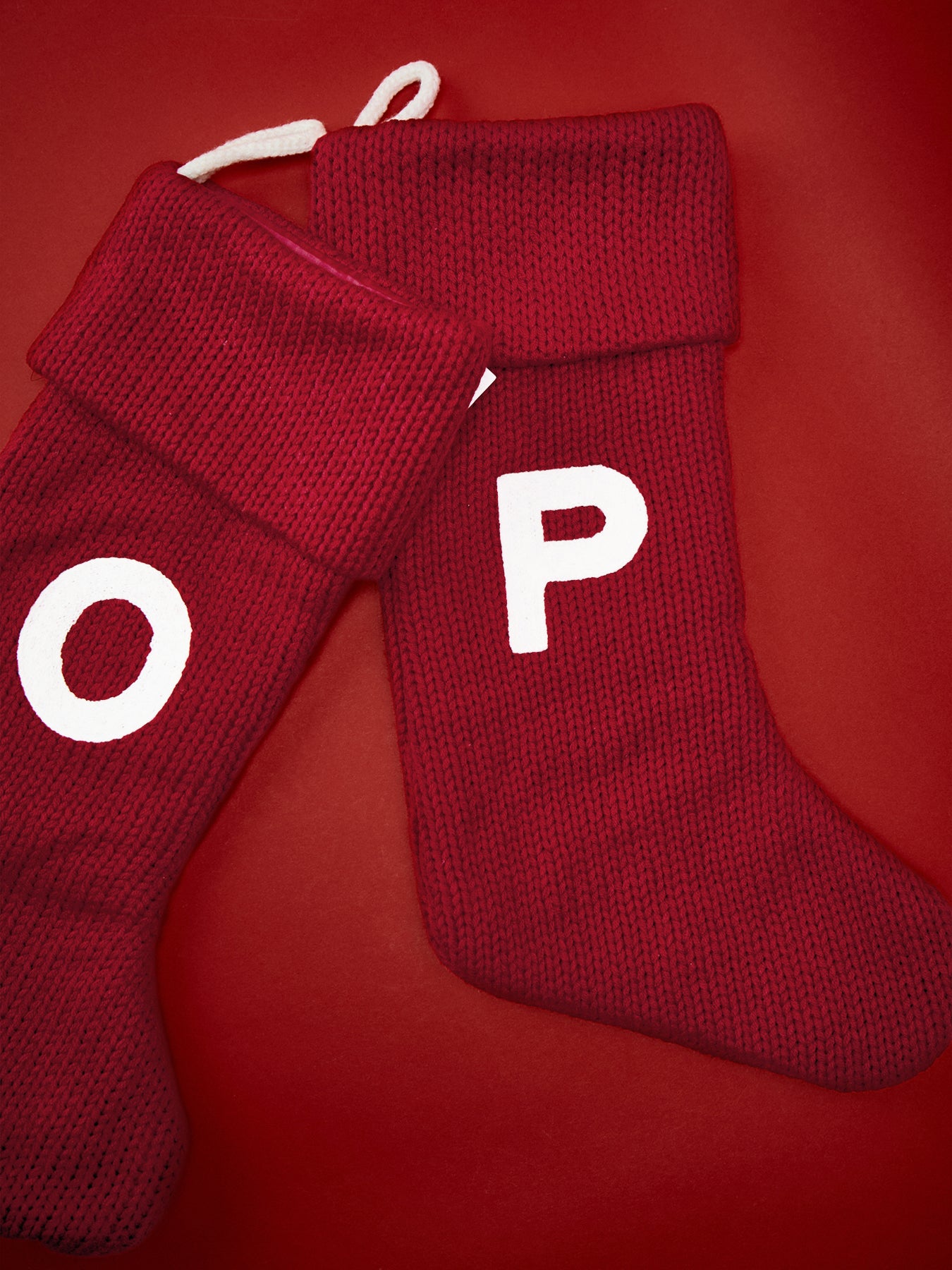 Alphabet Velvet Christmas Stocking P