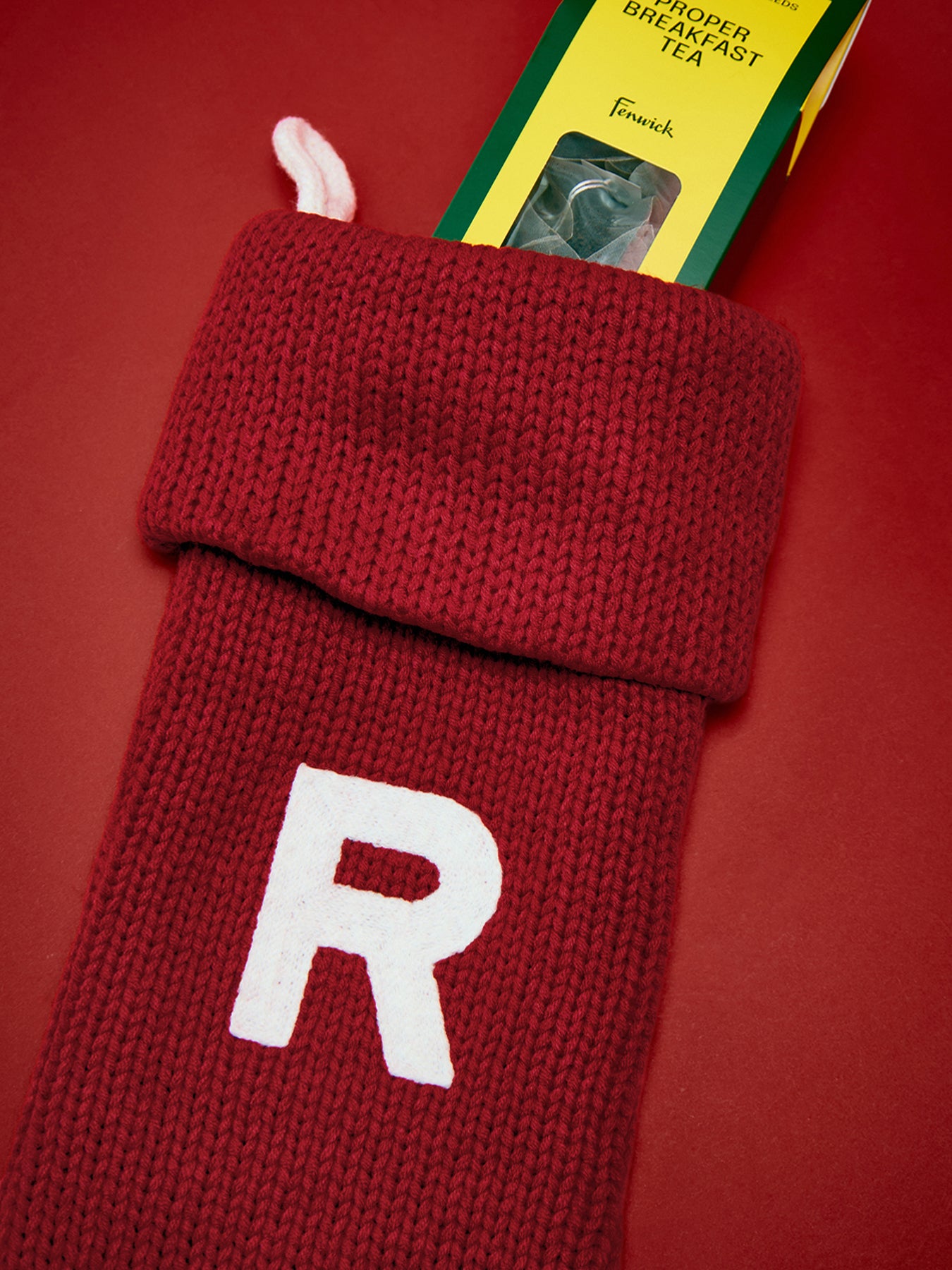 Alphabet Velvet Christmas Stocking R