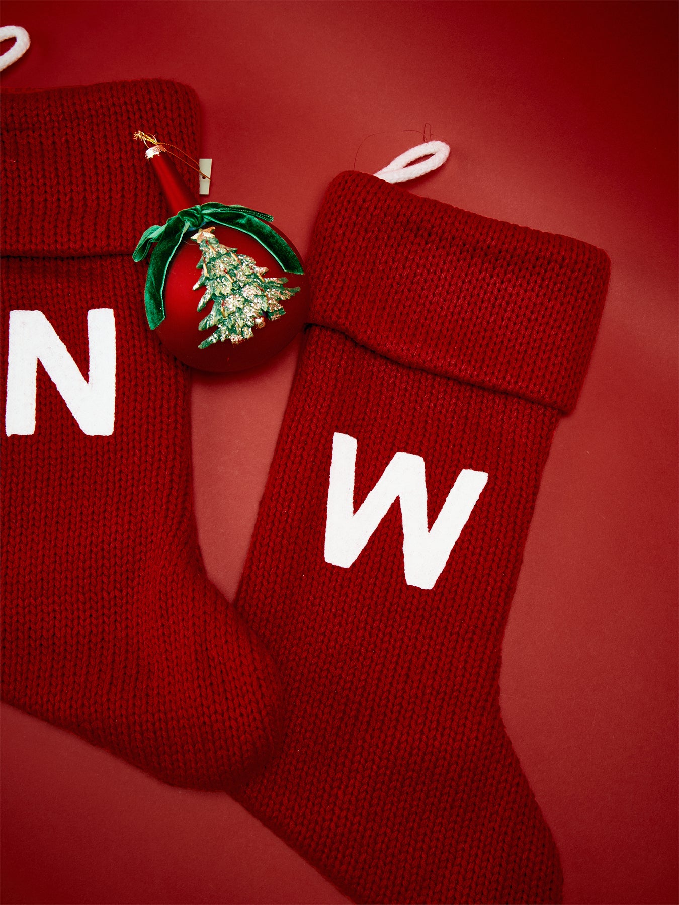 Alphabet Velvet Christmas Stocking W