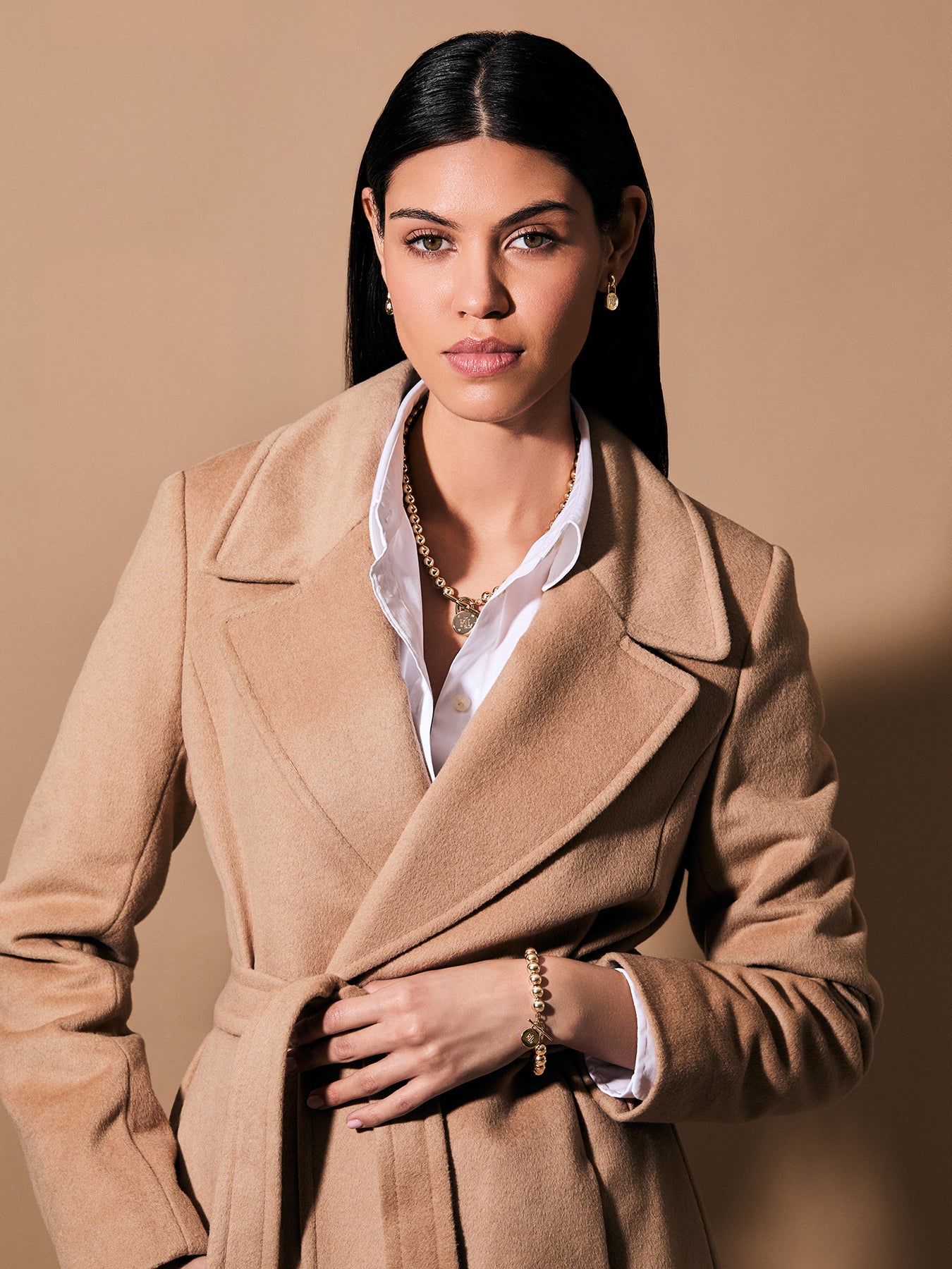 Lauren Ralph Lauren Gold Beaded Chain Bracelet with Padlock