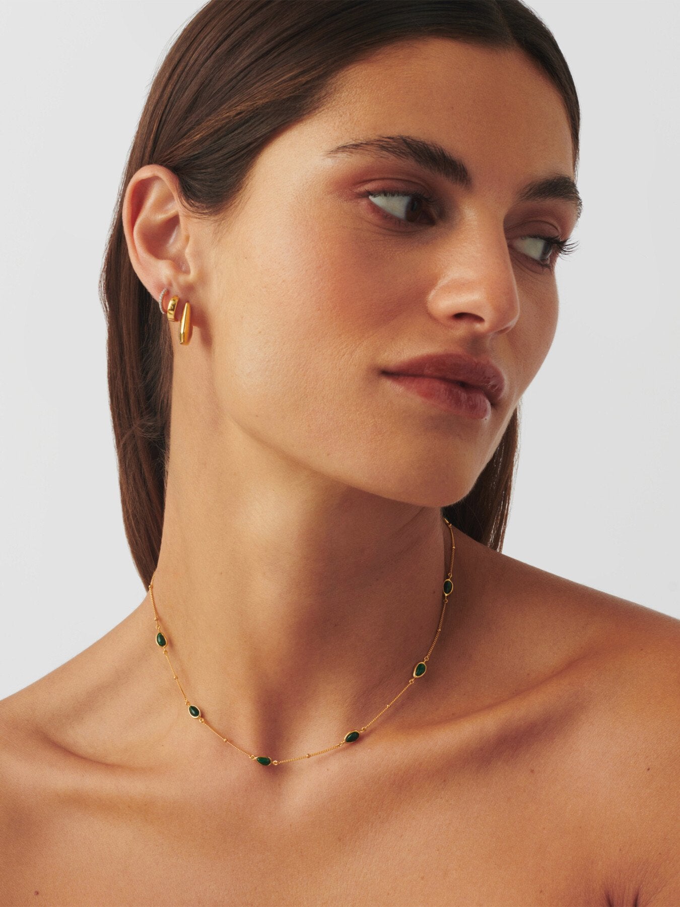 Green Malachite Stone Choker