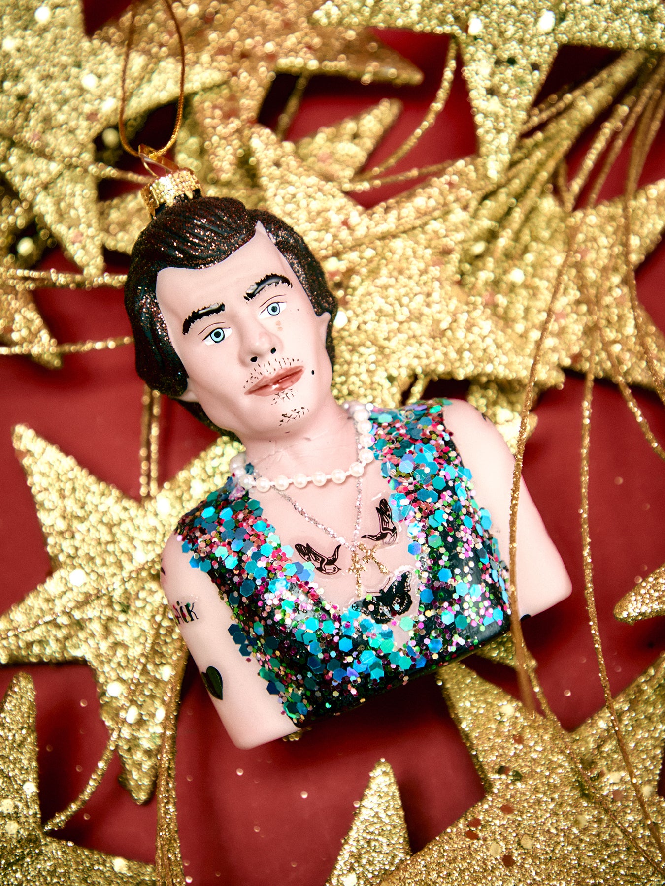 Harry Styles Glass Christmas Tree Hanging Decoration
