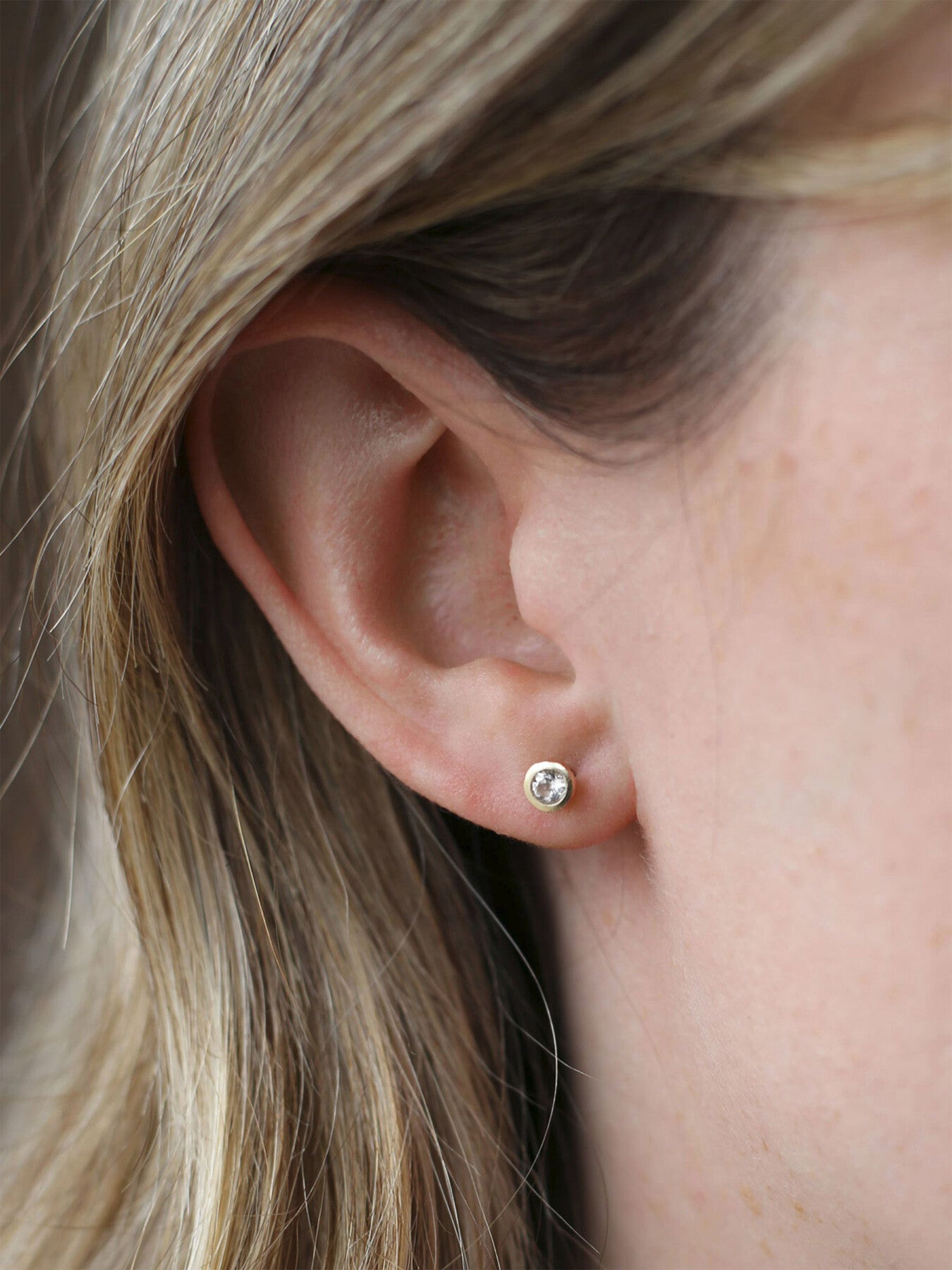 White Topaz Stud Earrings