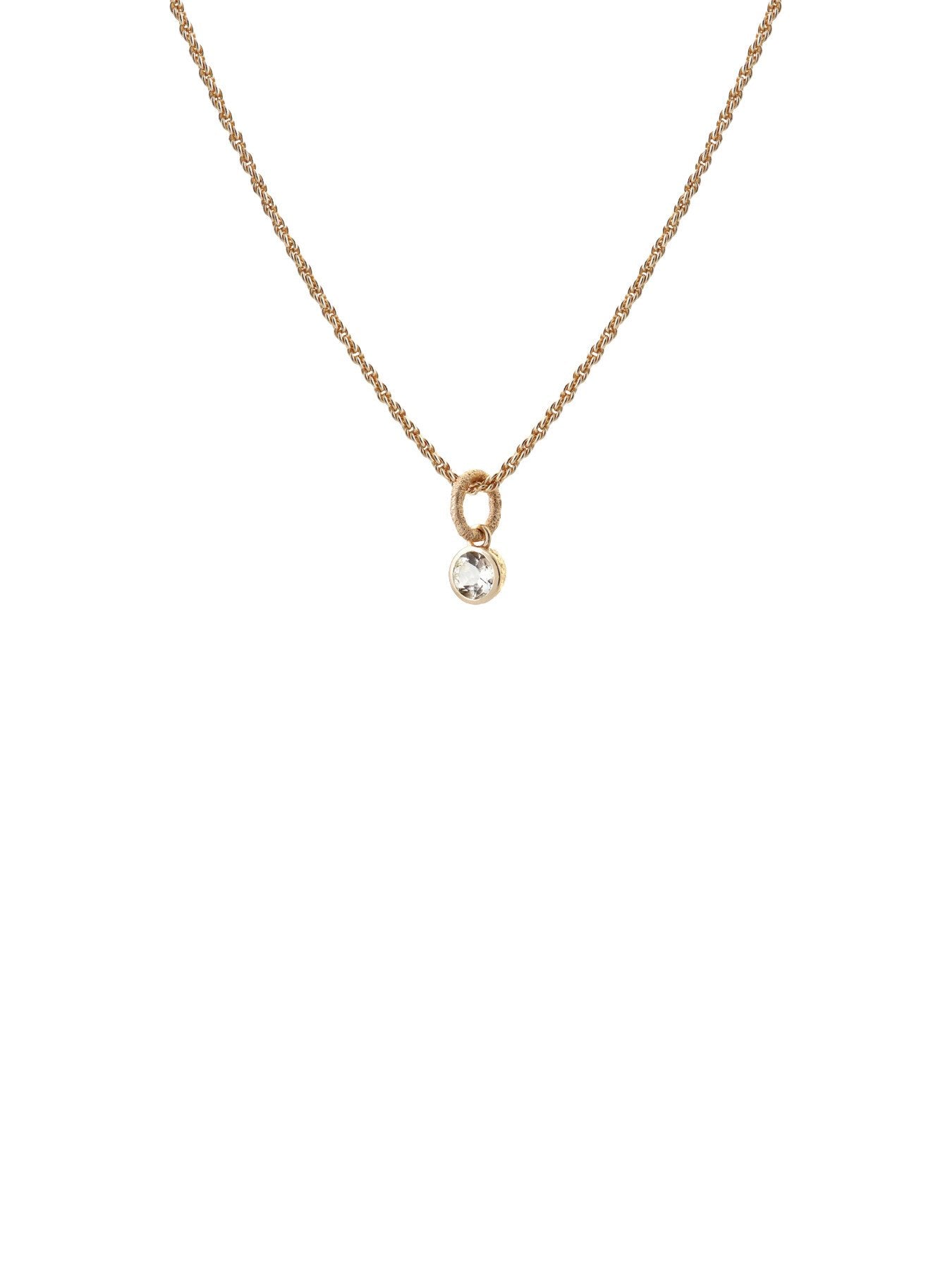 White Topaz April Birthstone Necklace